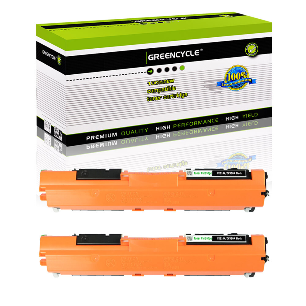2PK CE310A 126A Black Toner Cartridge For HP Color LaserJet 100 MFP M175nw M175A
