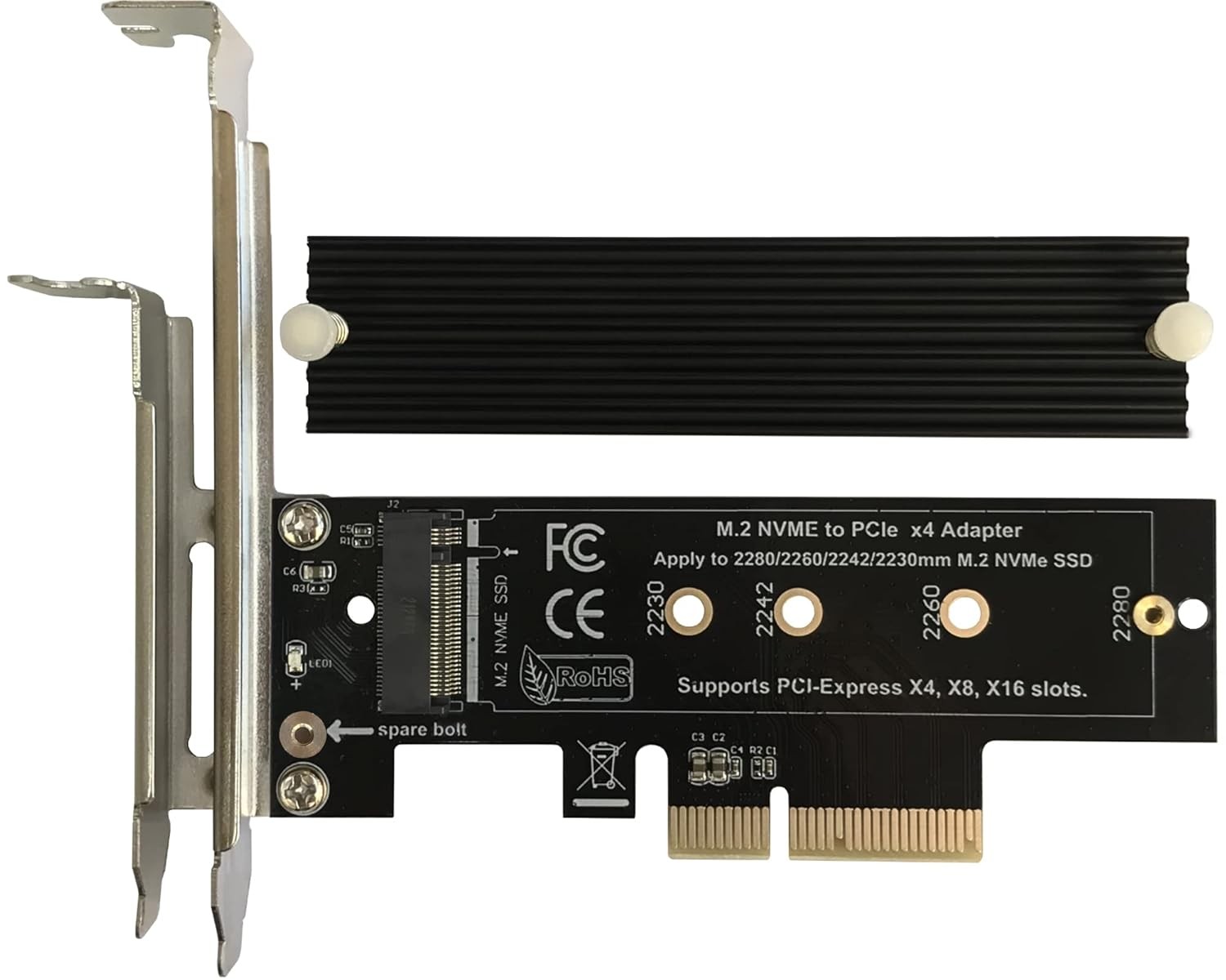 M2 NVME to PCIe 3.0/4.0 x4 Adapter Expansion Card with AHCI Support for NVME