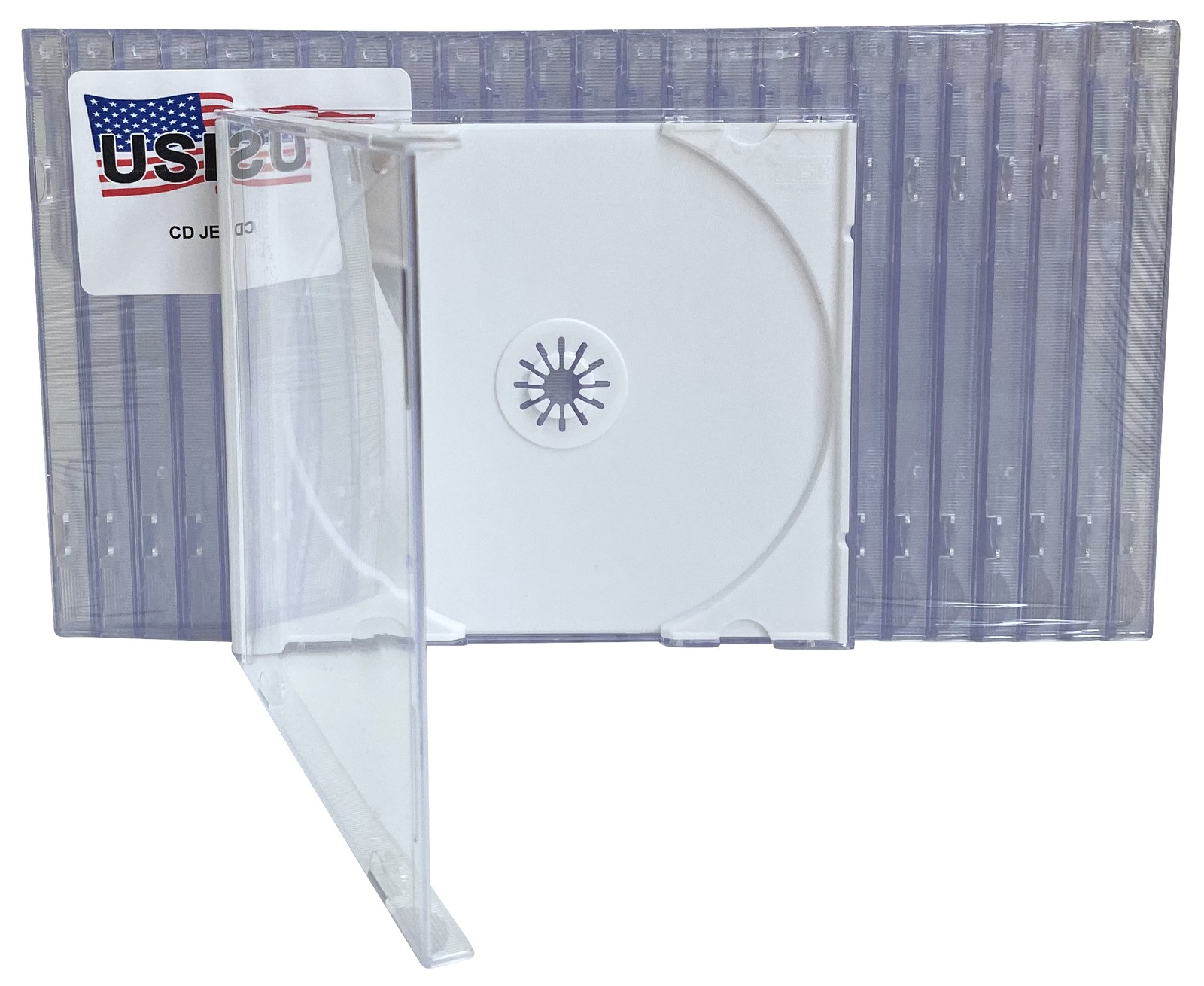 USDISC CD Jewel Cases Standard 10.4mm, Single 1 Disc (White) Lot