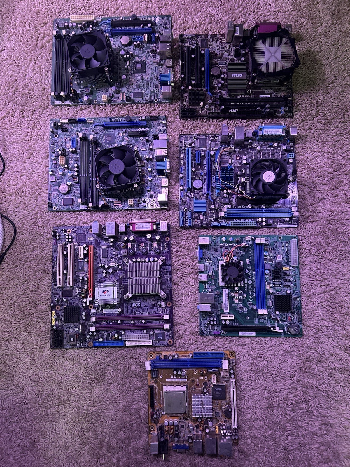 Lot of 7 Untested Gaming Motherboards