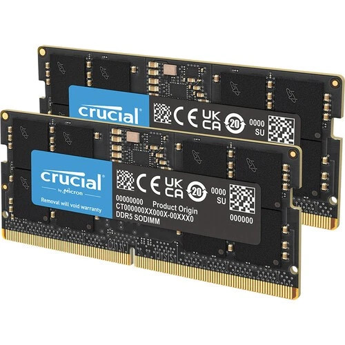 Crucial 64GB DDR5 4800 MHz Memory Kit (2 x 32GB) - Black (CT2K32G48C40S5)