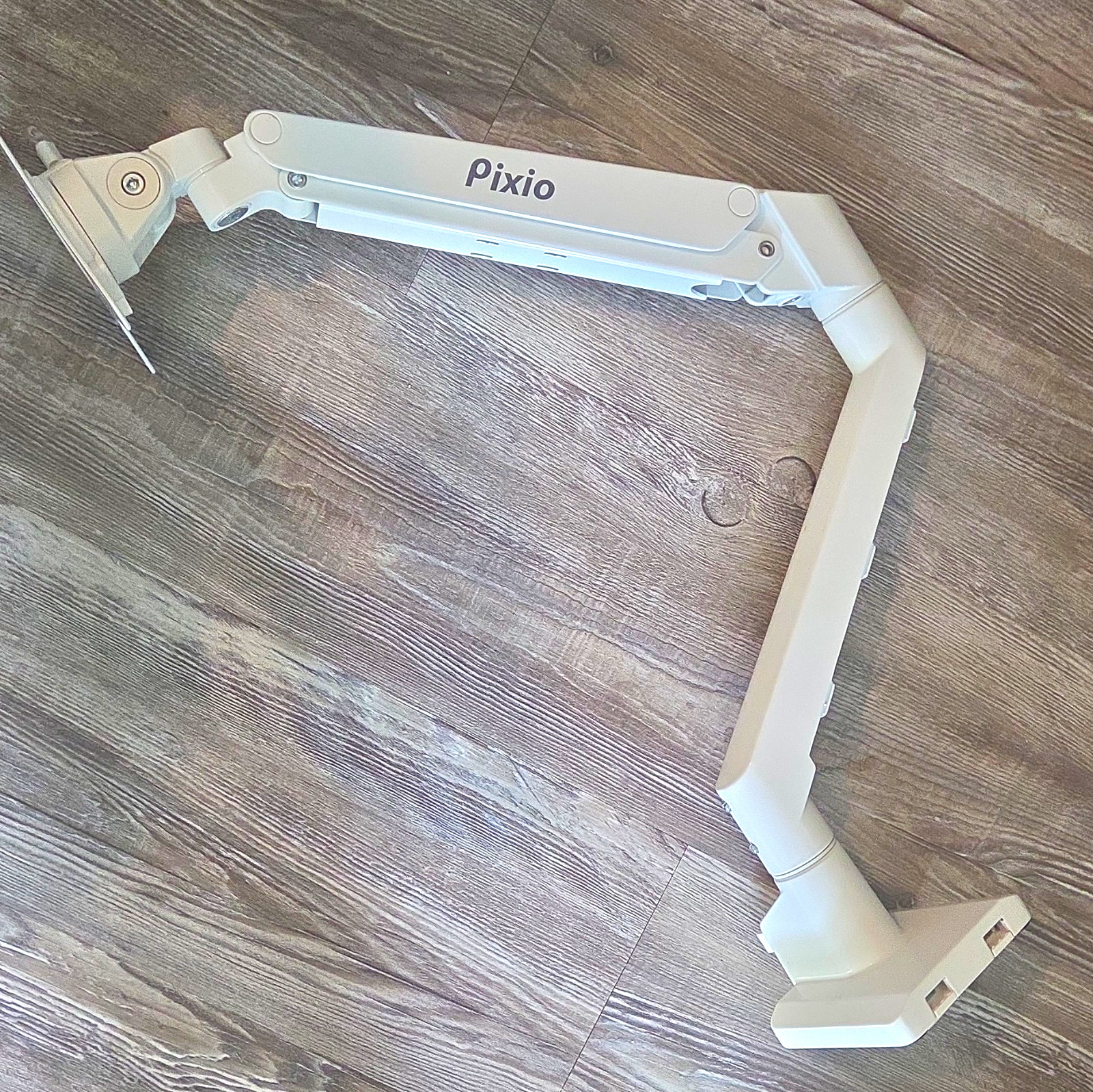 Pixio White Single Monitor Desk Mount Cantilever Adjustable Arm, Universal