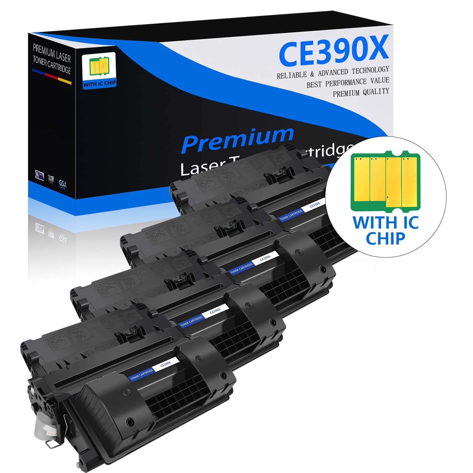 4PK 90X CE390X Toner Cartridge for HP LaserJet M4555 M4555fskm M4555h M602dn