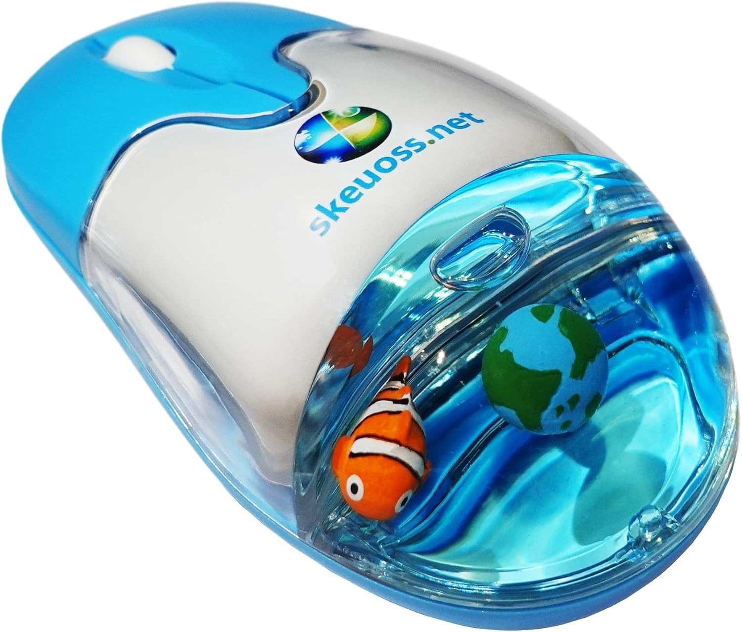 Frutiger Aero Aqua Mouse - Clear Blue USB-C Rechargeable Wireless & Bluetooth