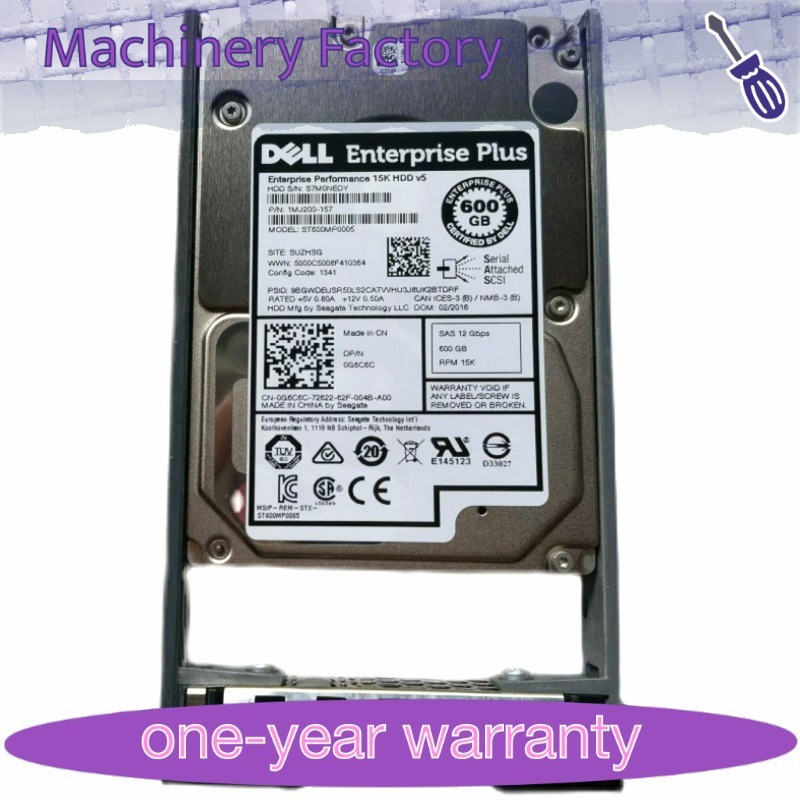 Dell EQ G6C6C 600GB 15K SAS 2.5" 12Gbps Hard Drive ST600MP0005 0G6C6C W/ Tray