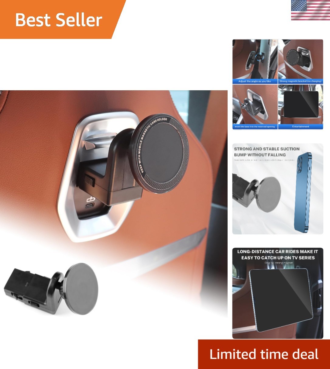 Magnetic Adjustable Tablet Mount for BMW Models - Perfect for Family Road Trips