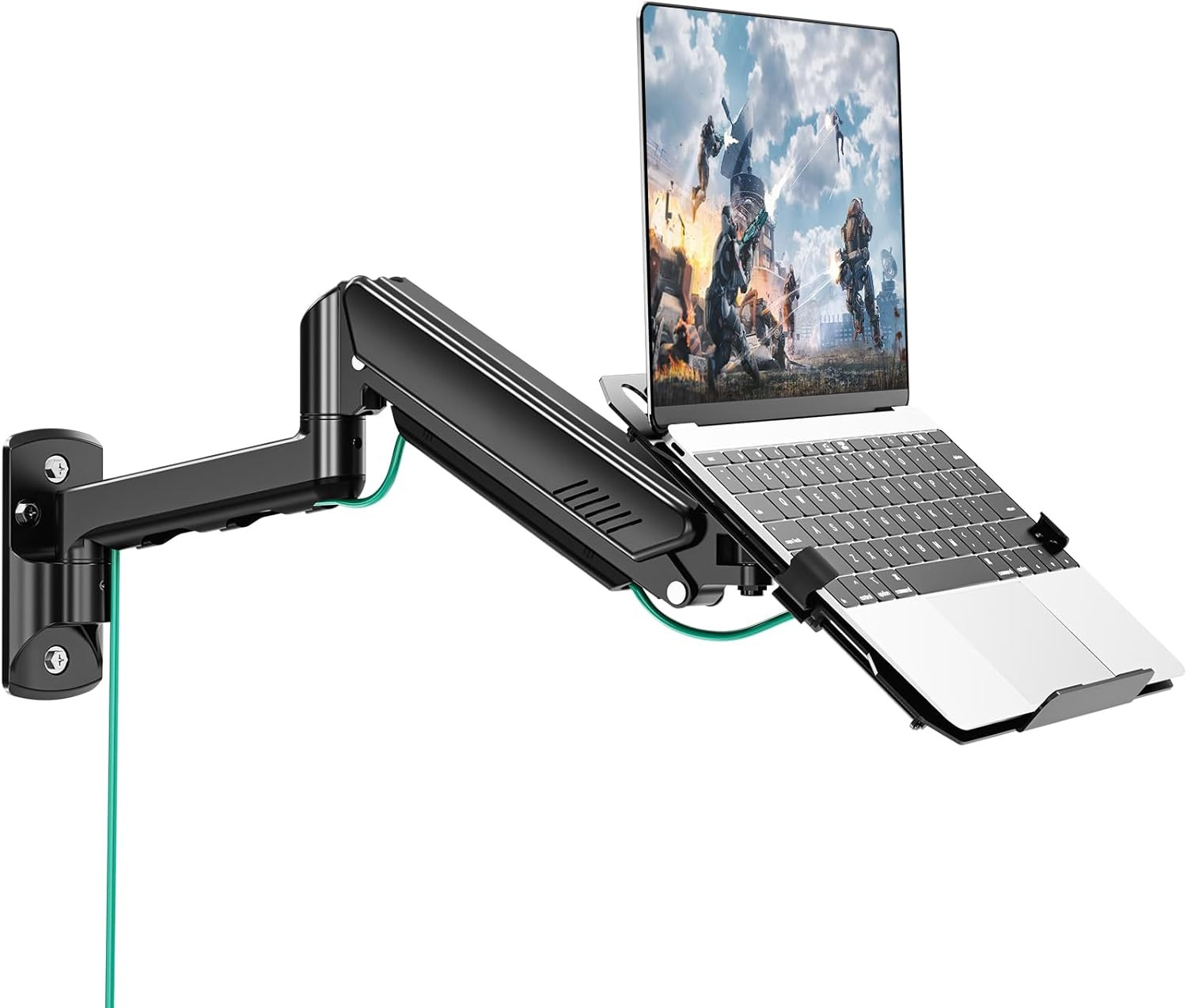Laptop Wall Mount, 2-In-1 Monitor Wall Mount with Vented Tray for 11-17" Noteboo
