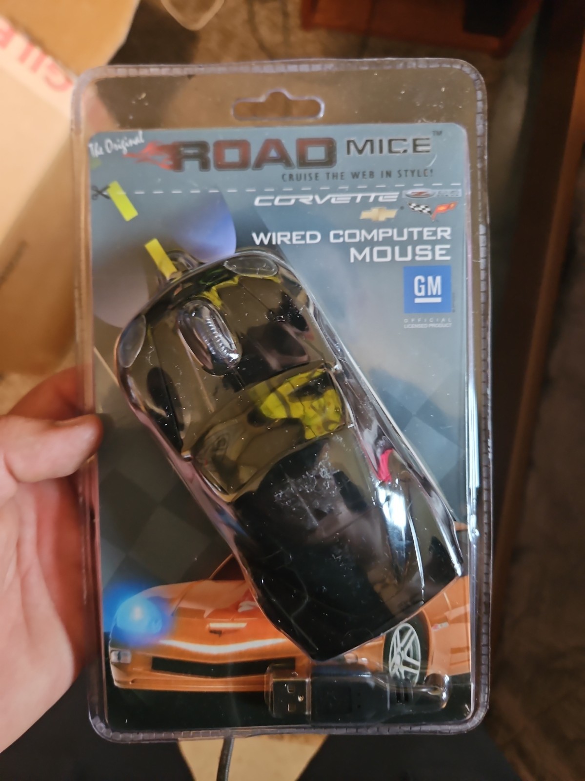 The Original Road Mice Computer Mouse Black Corvette Wired GM Official NEW USB