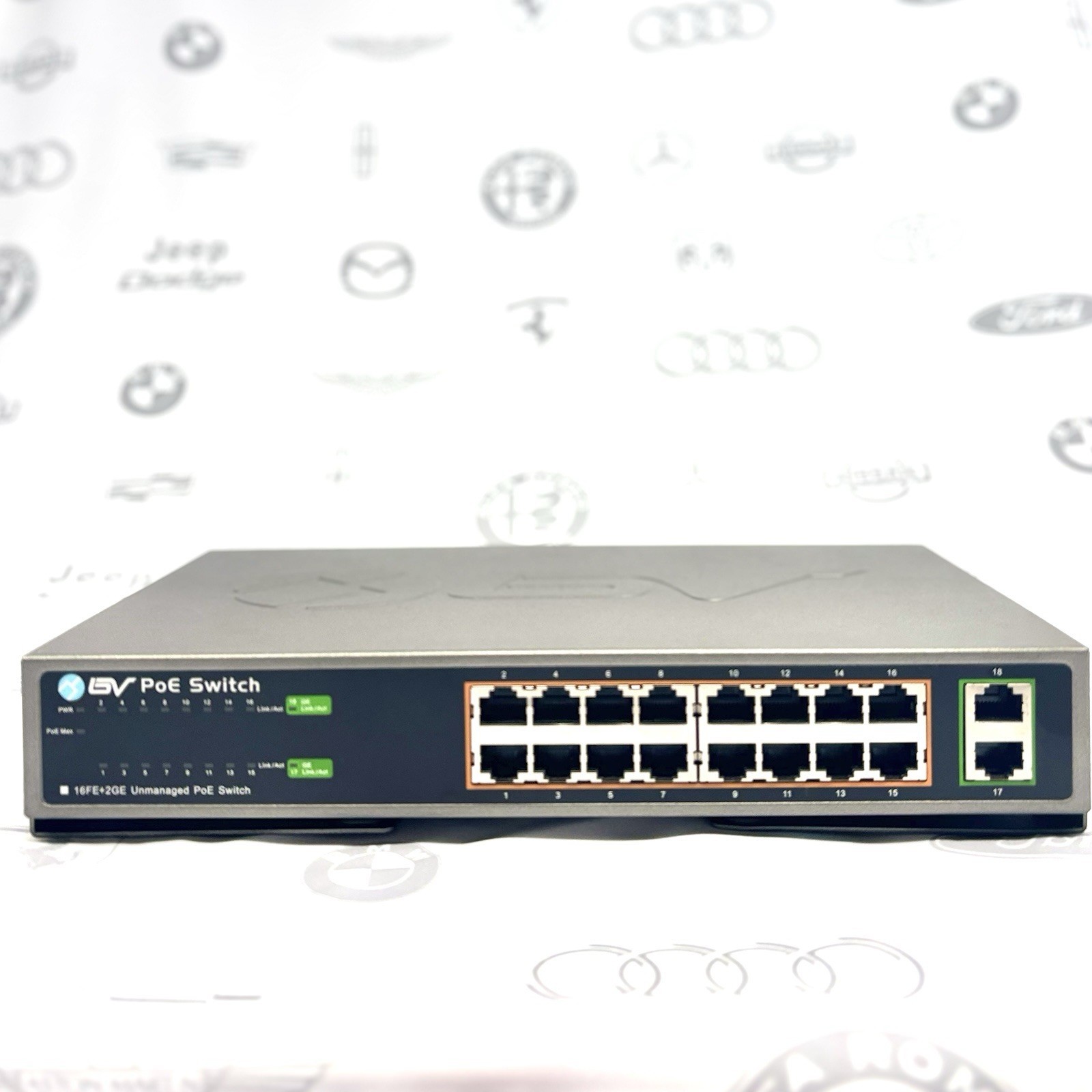 BV-Tech 16 PoE + Ports 2 Gigabit Ethernet Uplink PoE-SW1602A