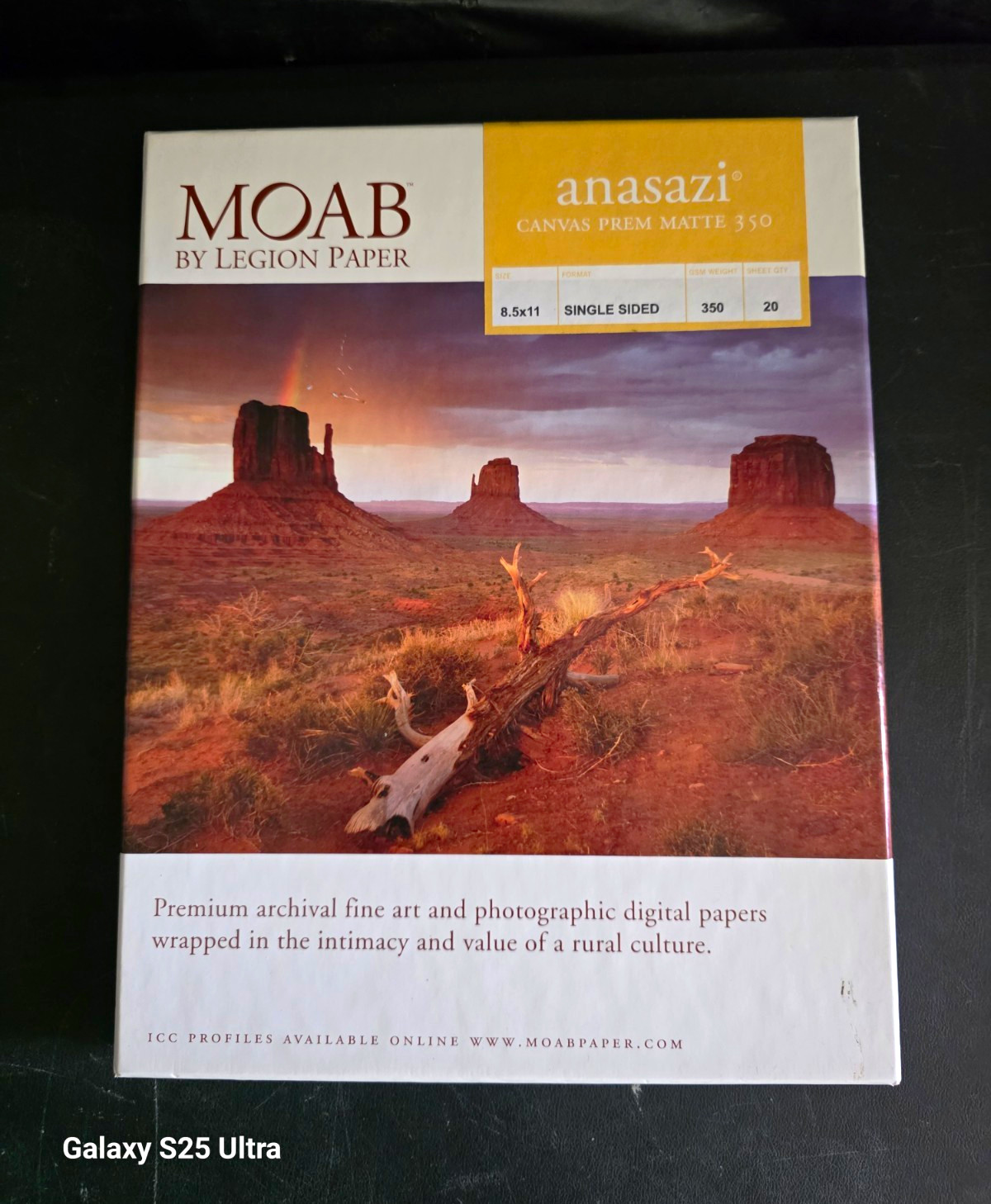 Moab Anasazi Premium Matte Canvas 350 Inkjet Paper 8.5x11 14 Sheets Open Box