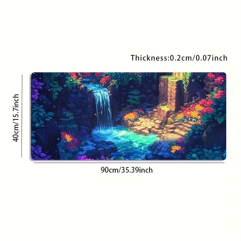 1pc Large-sized Esports Gaming Mouse Pad Featuring a Fantastical Waterfall wit