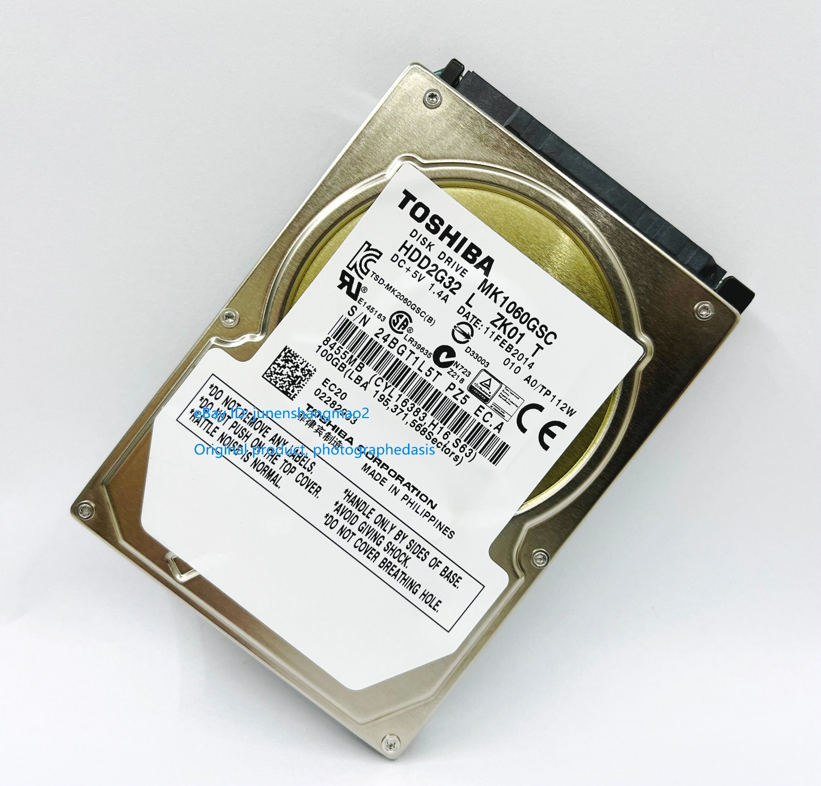 Toshiba 100GB 4200RPM 2.5" MK1060GSC Autonavigation / Industriecomputer HDD