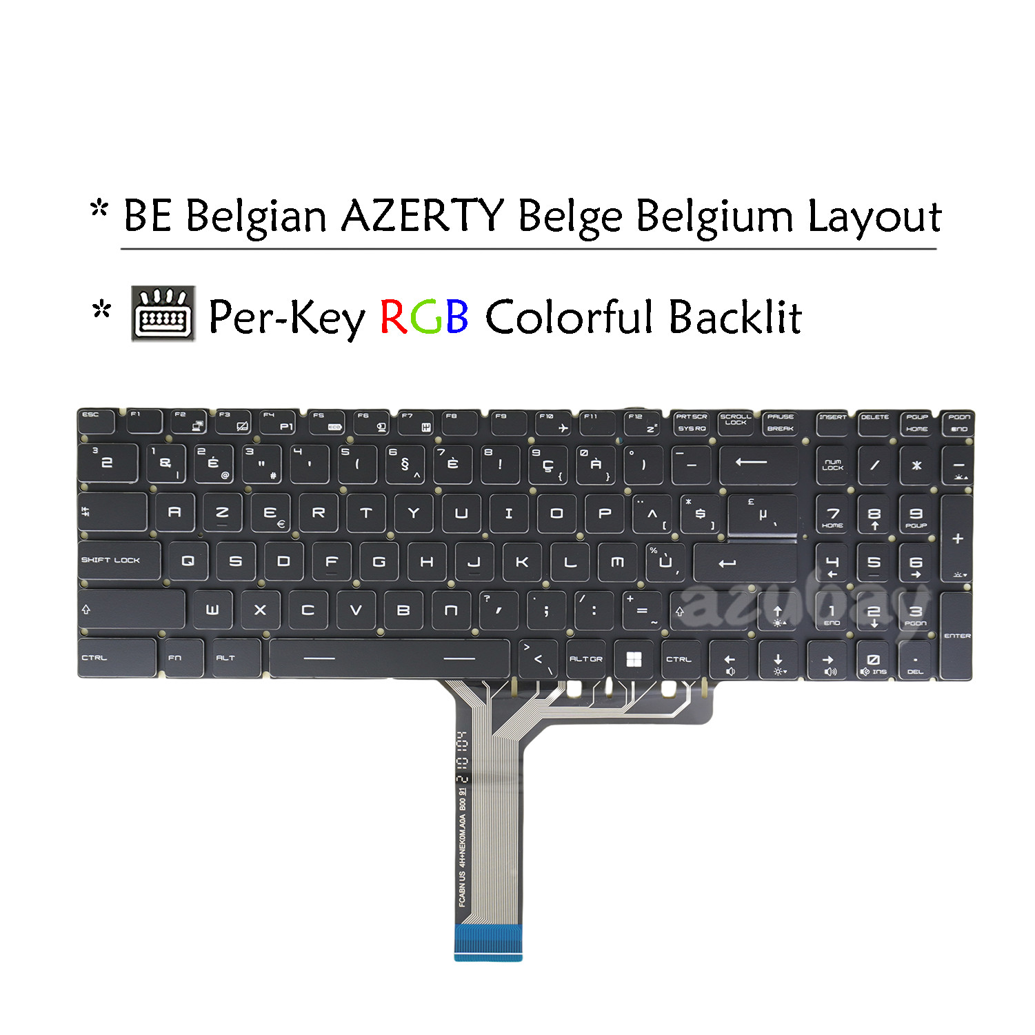 Belgian Keyboard For MSI GE63 GE63VR GE65 GE73 GE73VR GE75 GL63 GL65 RGB Backlit