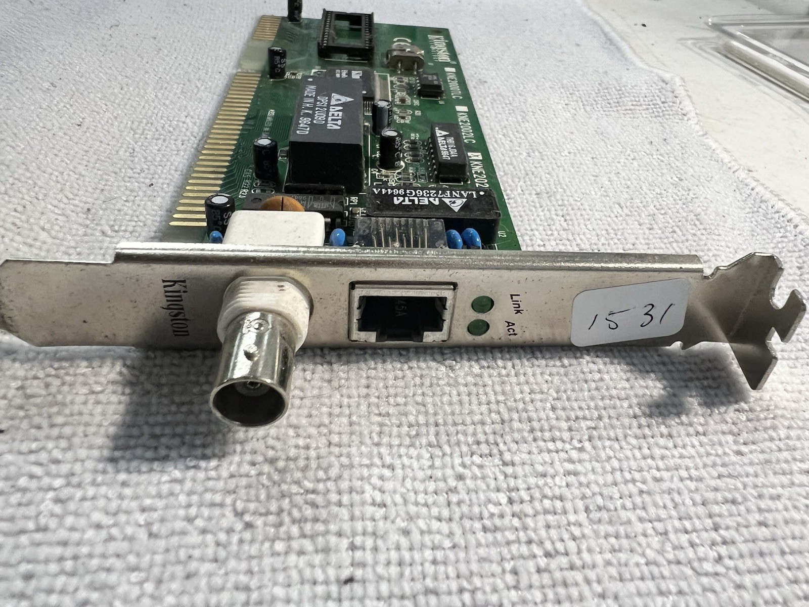 Kingston KNE2021LC EtherRx ISA Ethernet Card RJ45 BNC 10Mbps Working Pull