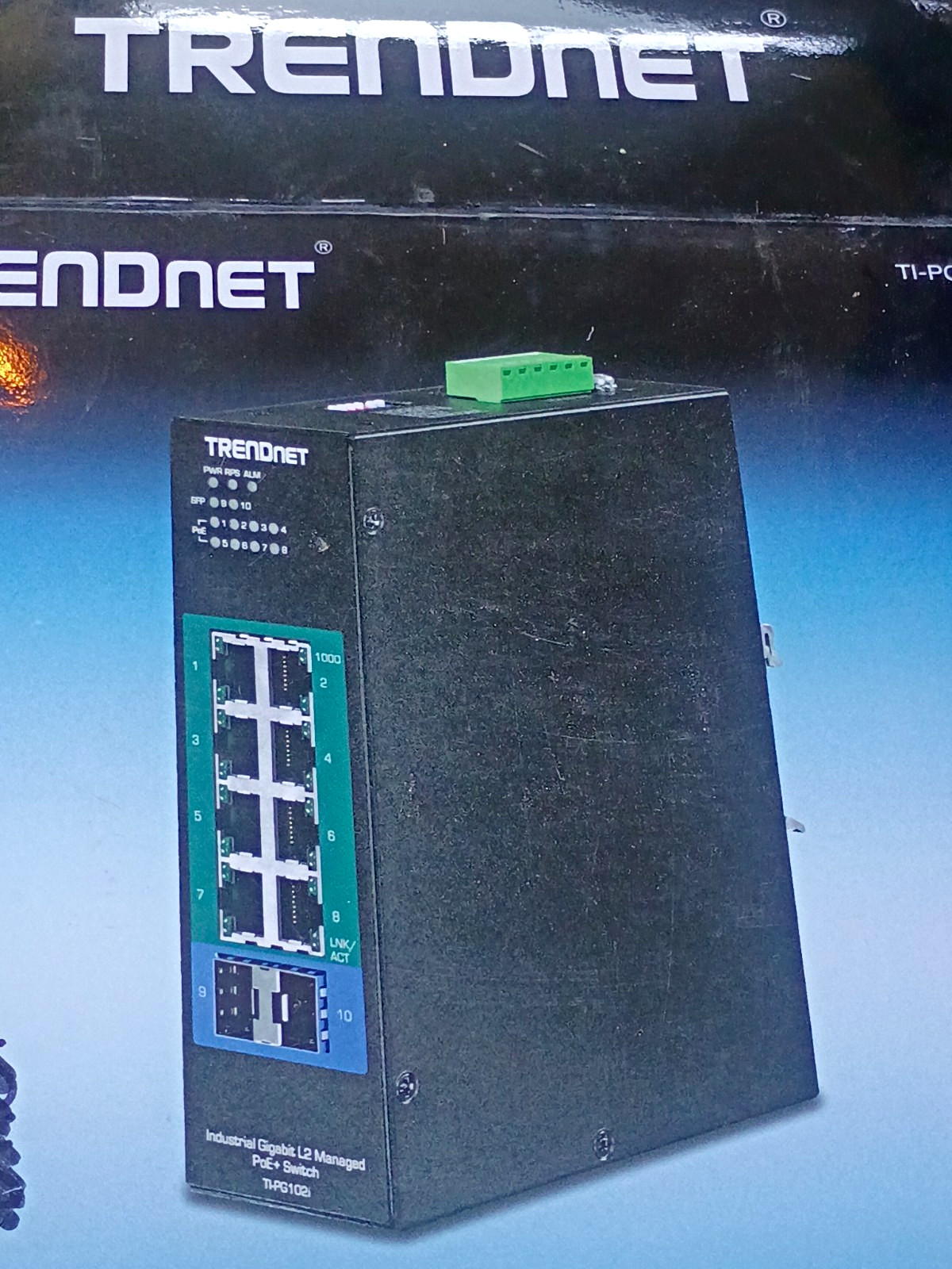 TRENDnet TI-PG102 Industrial Gigabit L2 Managed PoE+ 10-Port RJ-45 Switch
