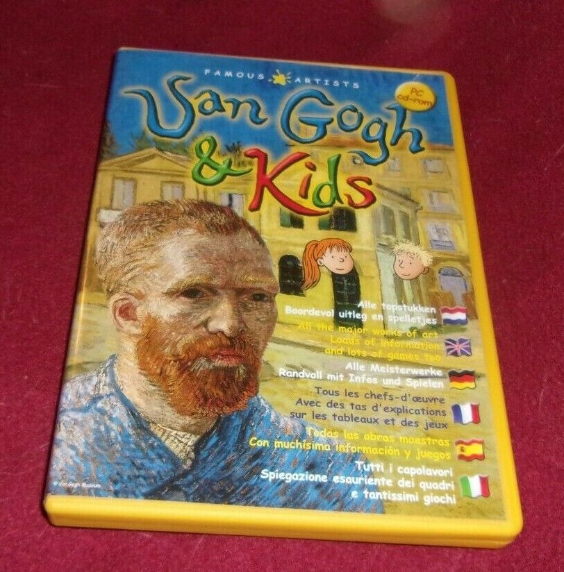 Famous Artists: Van Gogh & Kids RARE PC software CD-Rom, six languages