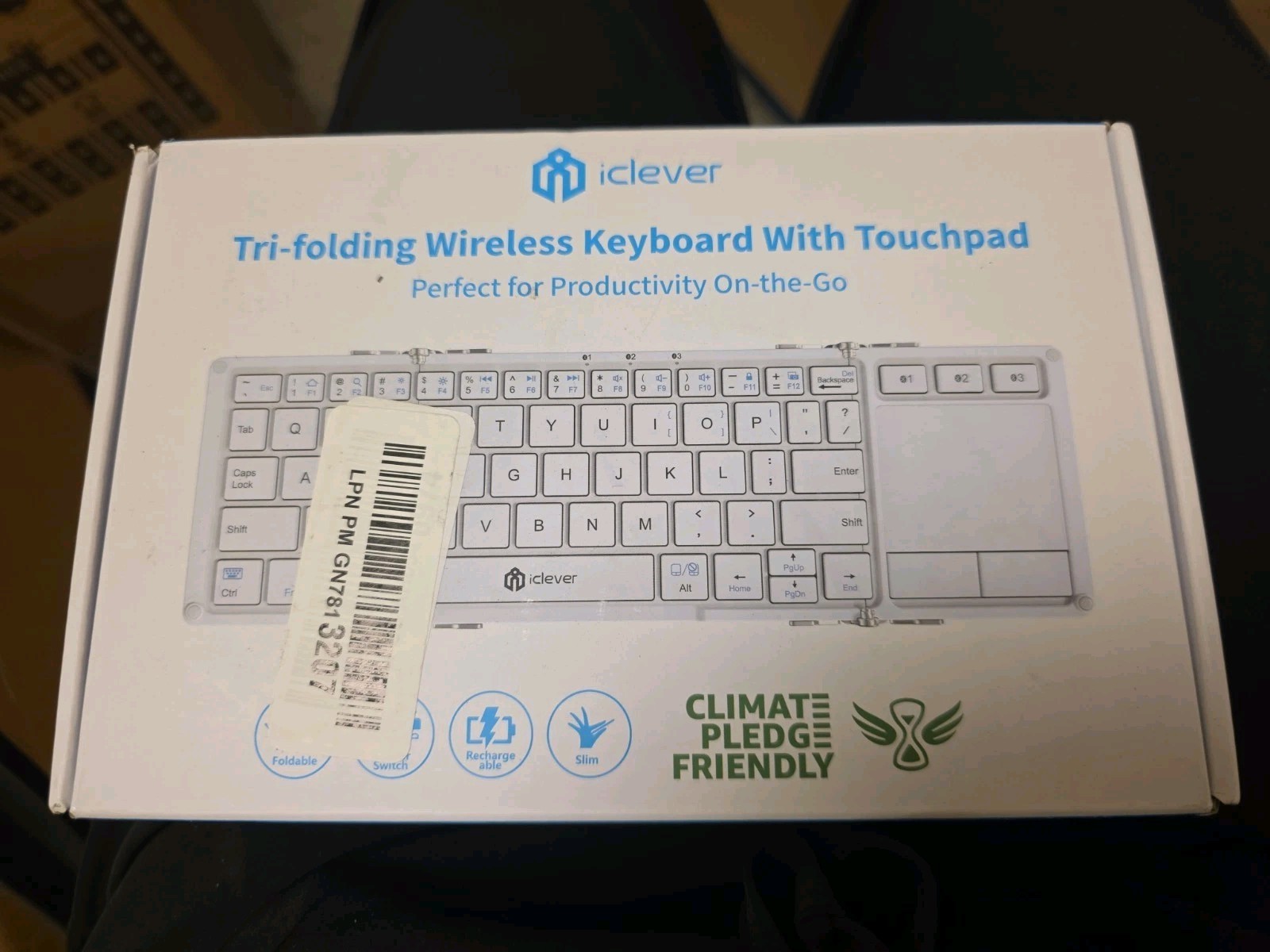 Iclever Tri-folding Wireless Keyboard With Touchpad On The Go