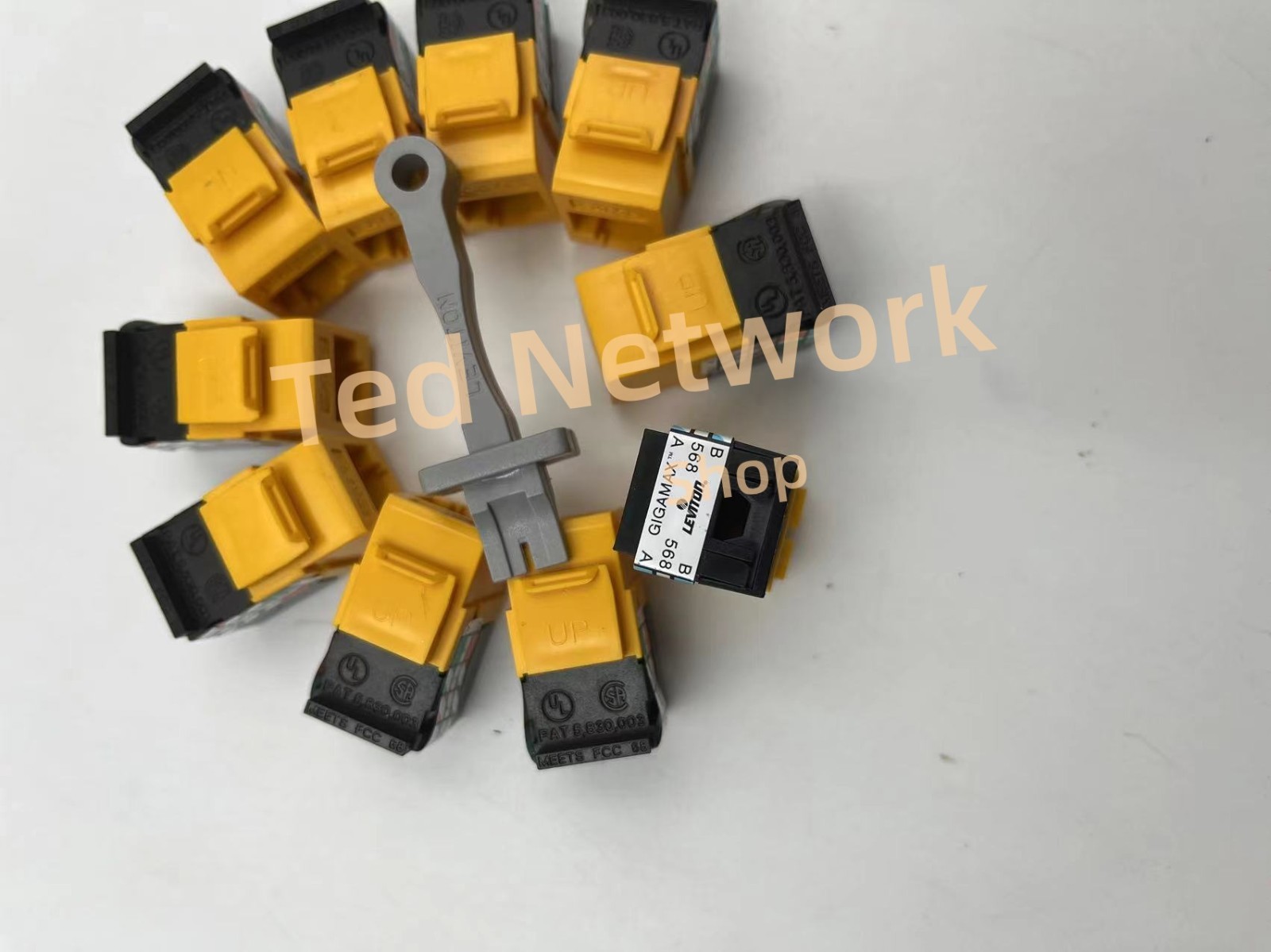 lof 50 Leviton 5G108-Ry5 Cat5e KeyConnect RJ45 Jack Module yellow No Box