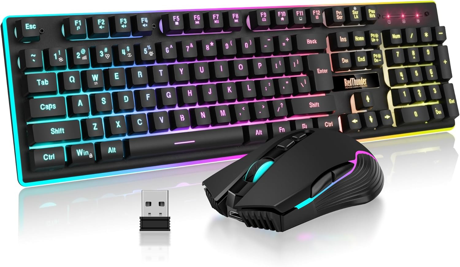 K10 Wireless Gaming Keyboard and Mouse Combo, LED Backlit