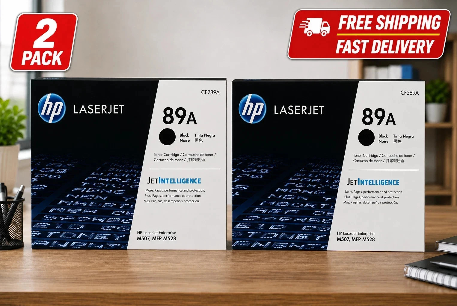 ✅ 2X Original Genuine HP 89A CF289A Black Toner Cartridge M507 M528 SEALED BOX