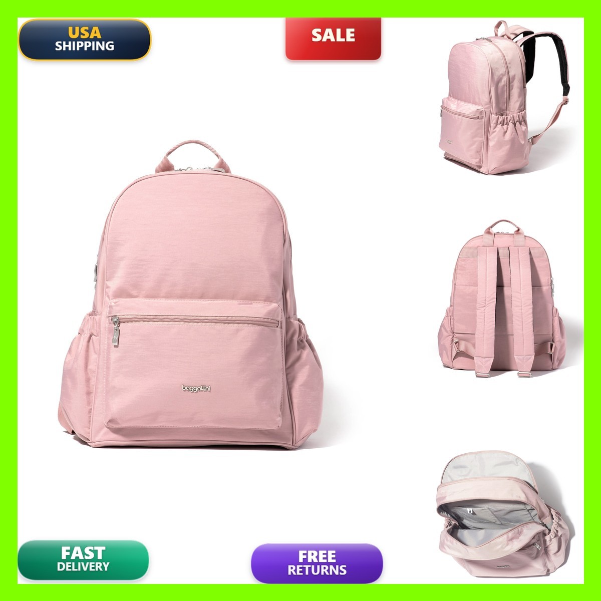 Baggallini On The Go Laptop Backpack Woodrose One Size Pbp821