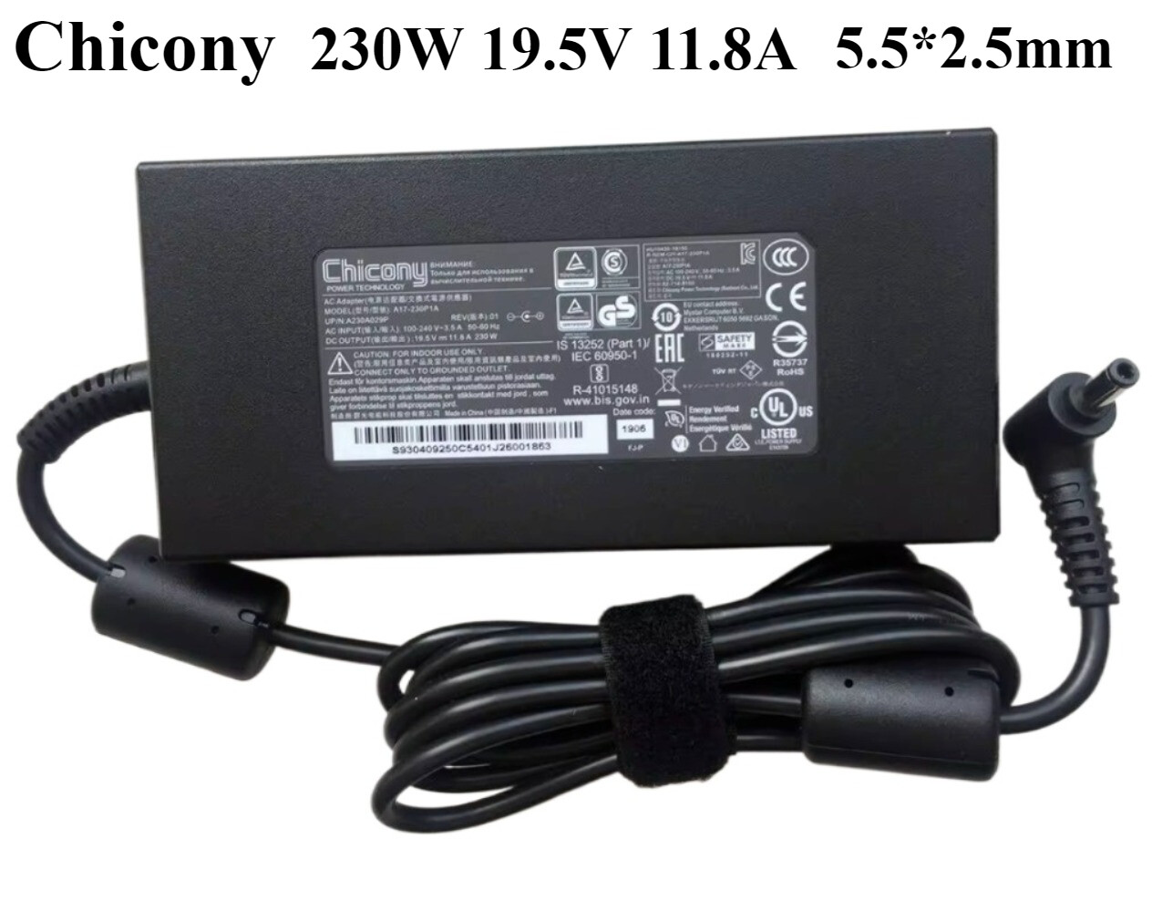 Genuine 230W 5.5mm Power Adapter for Gigabyte AORUS 15G WB-8US6150MH 15G XB