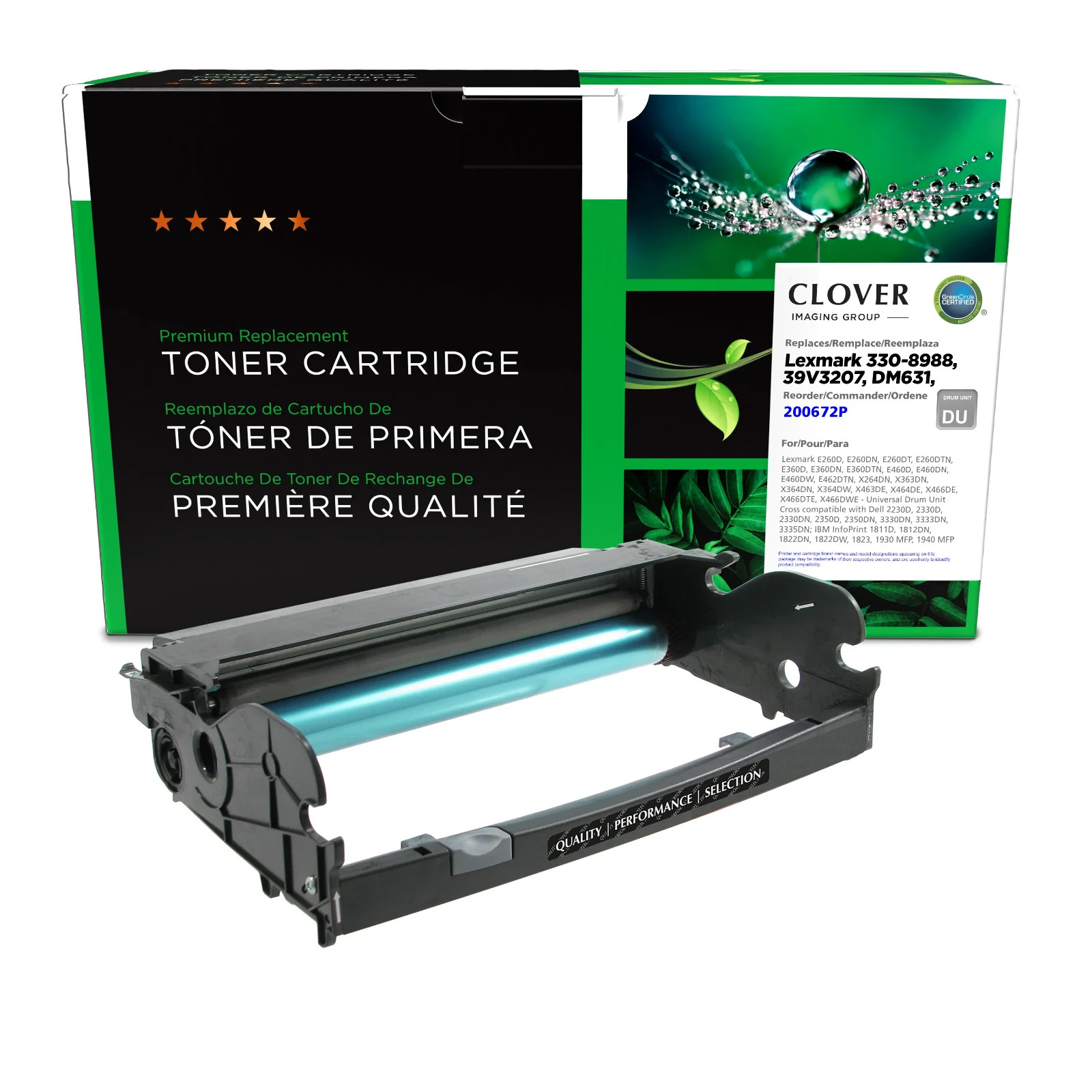 MSE Clover Compatible E260X22G  Drum Unit For Lexmark E260 E360 E460 Dell 2200
