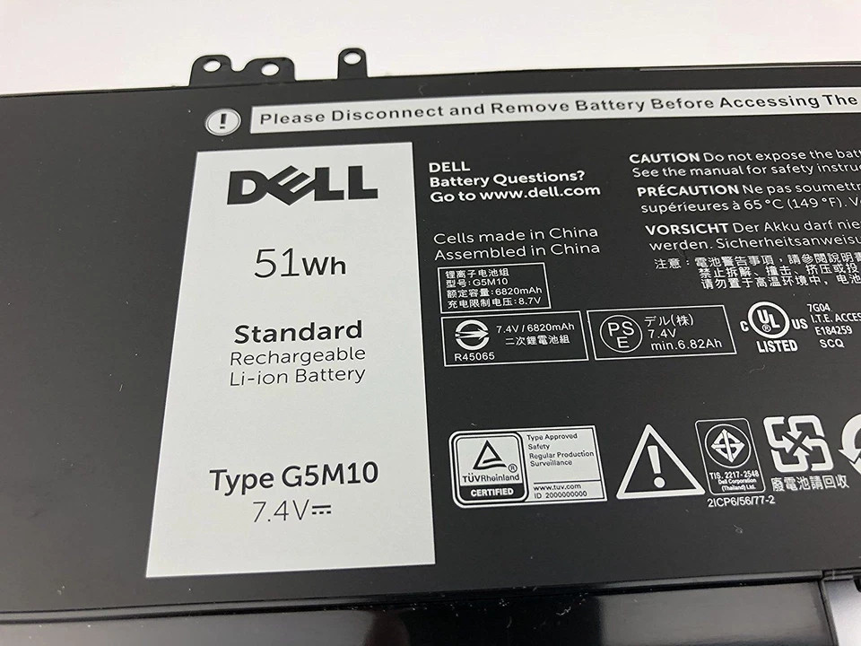 Genuine 51W G5M10 Battery for Dell Latitude 14 15 E5450 WYJC2 0WYJC2 8V5GX R9XM9