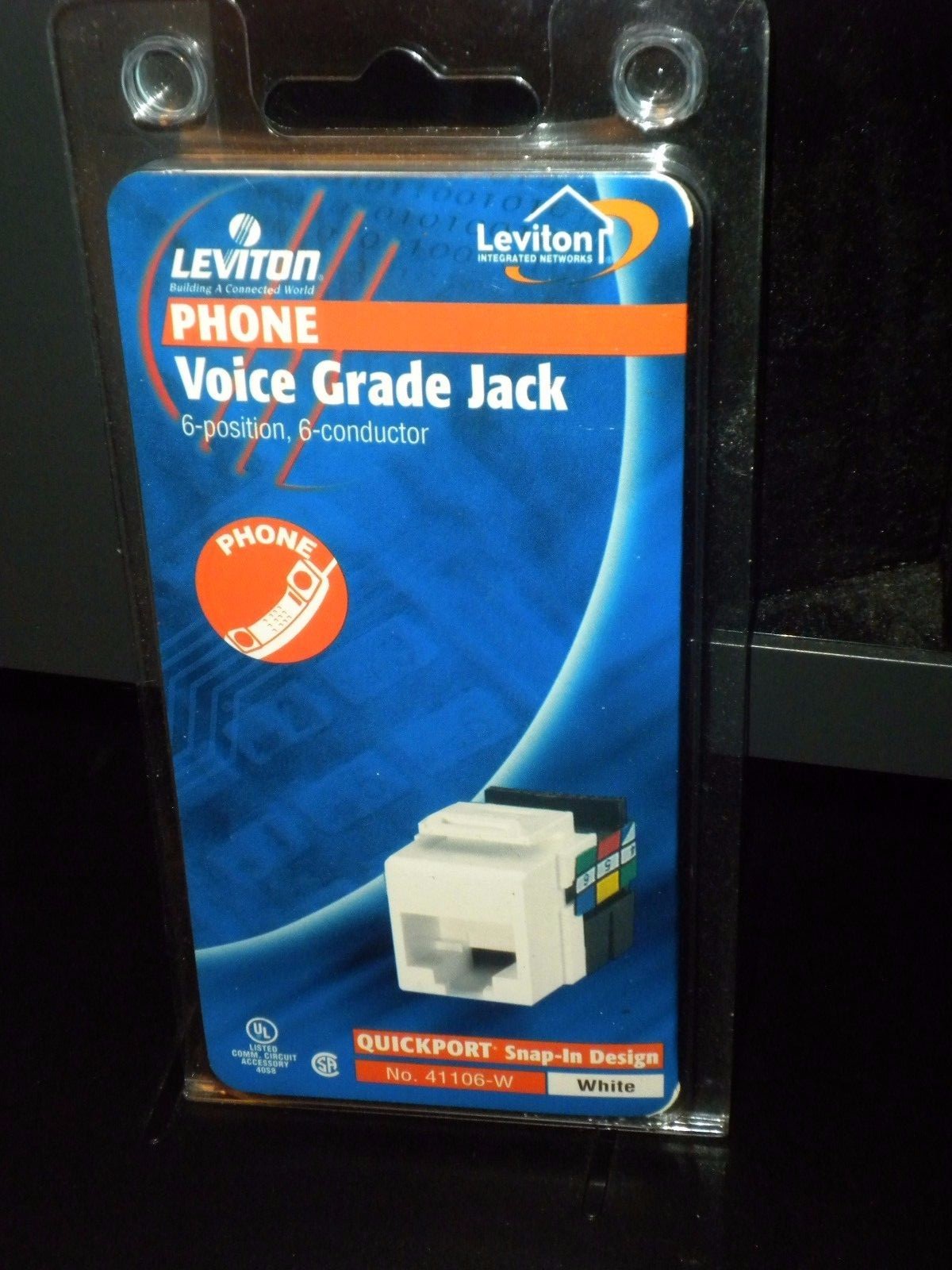  QuickPort Voice Grade Jack Leviton R02-41106-W White New Sealed Phone Fax Modem