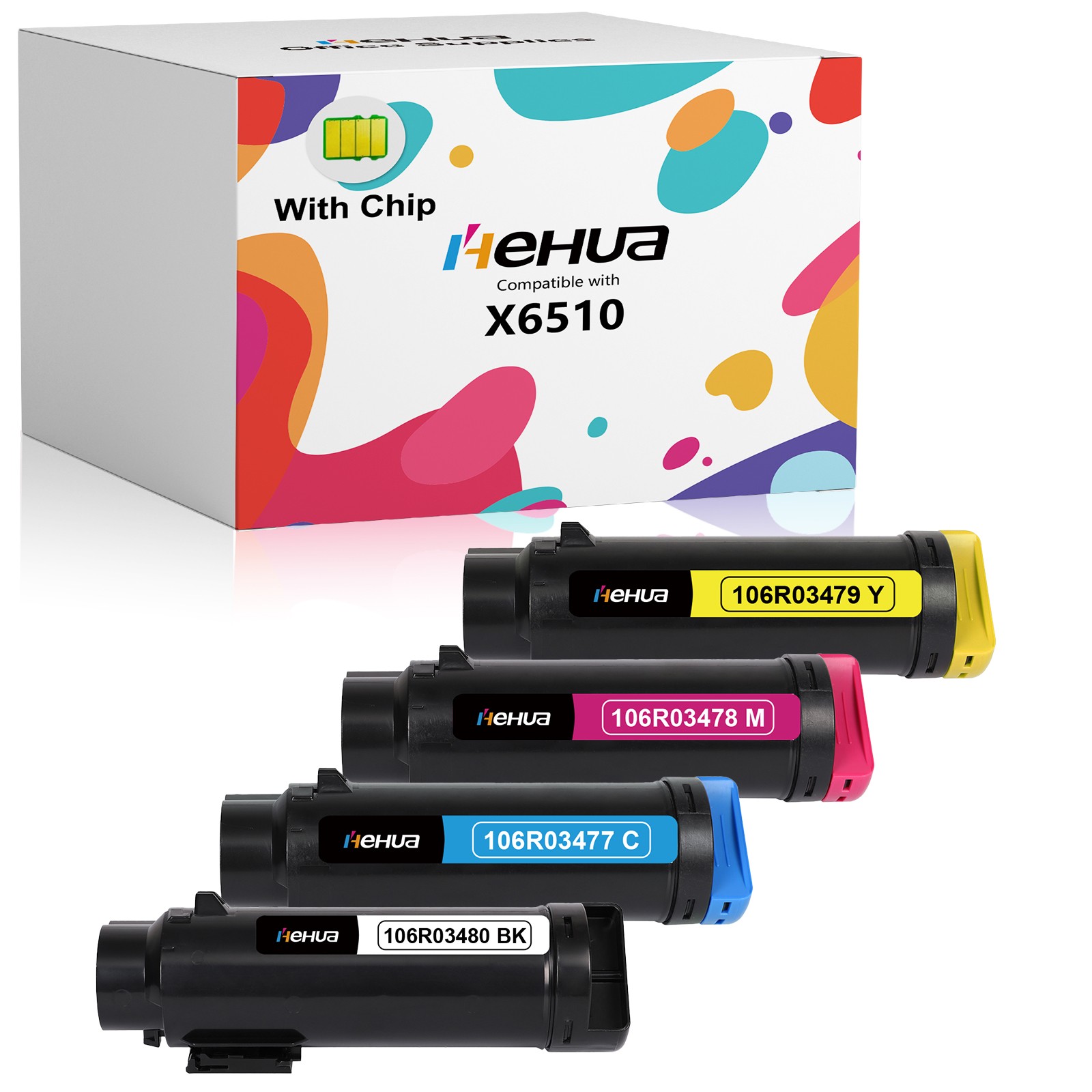 4 Pack for Xerox Workcentre 6515 Phaser 6510 Toner Cartridge 6510dn 6515dn 6510n