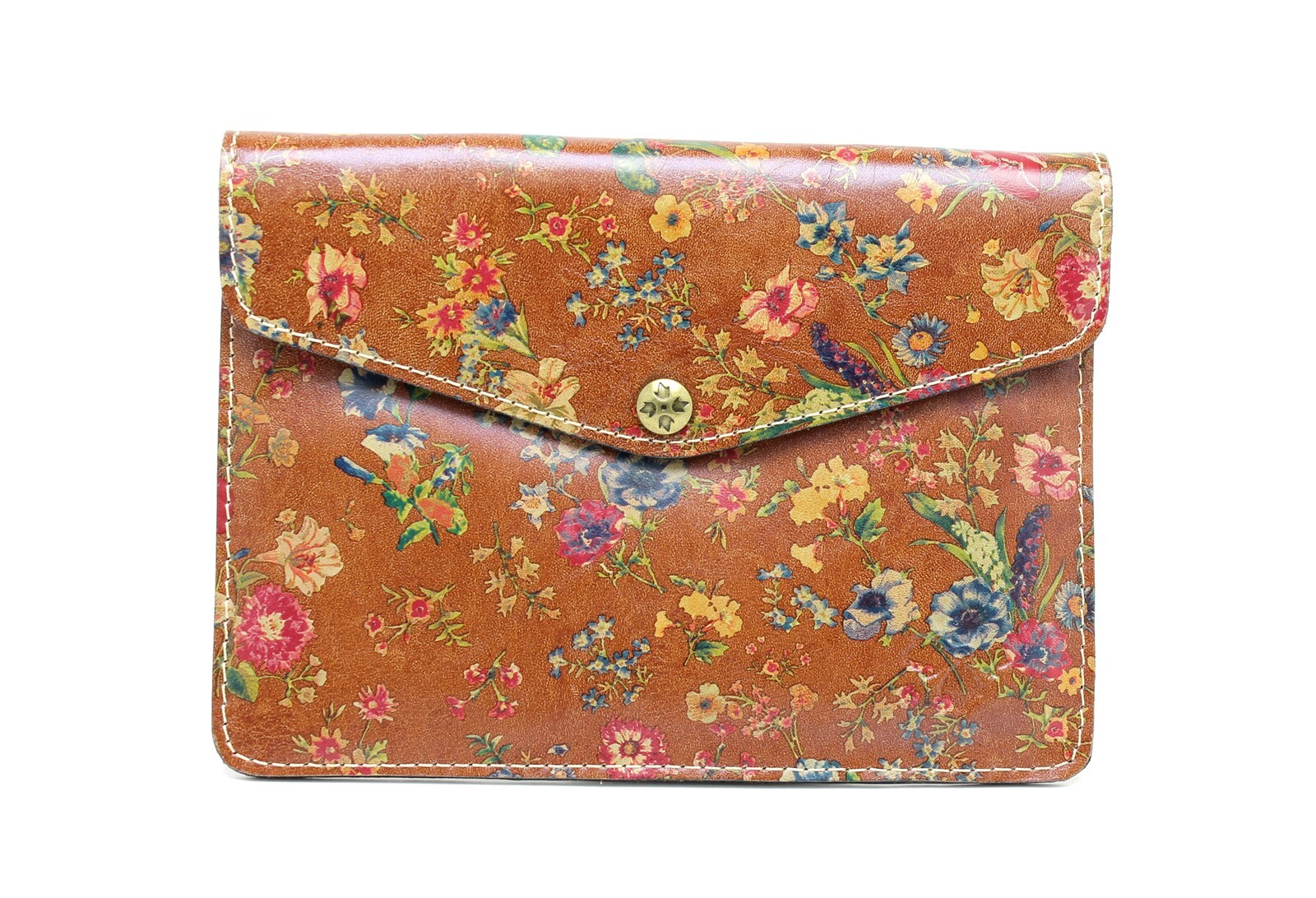 Patricia Nash Heritage Tan Prairie Rose Leather Clutch Case for iPad Mini