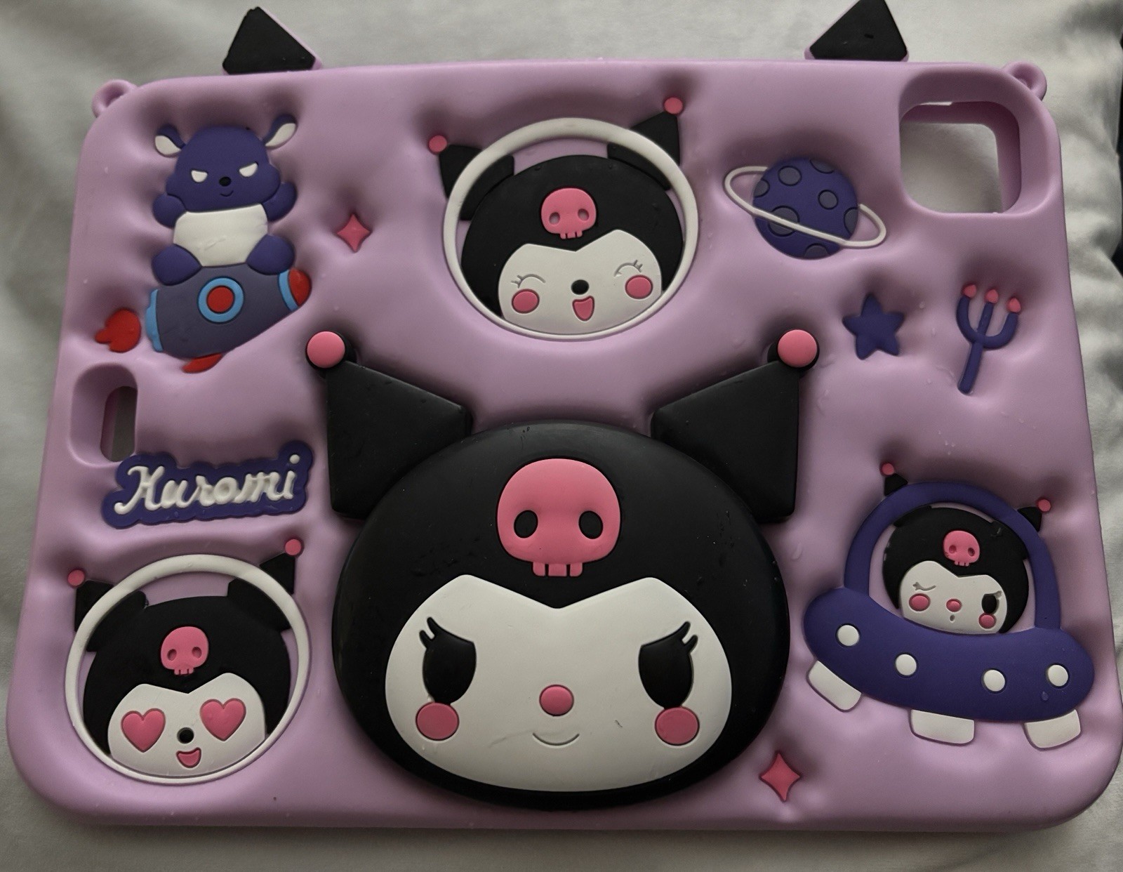 Sanrio Kuromi Cute Soft Silicone Kickstand Case For IPad Air 11-10.9”-2024
