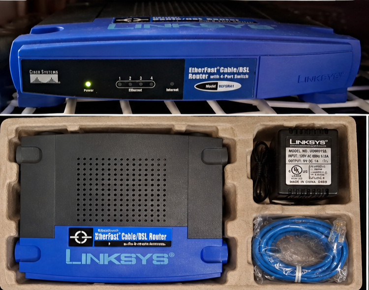 Linksys BEFSR41 v3 EtherFast Cable DSL Router 4-Port Switch Box Tested Power