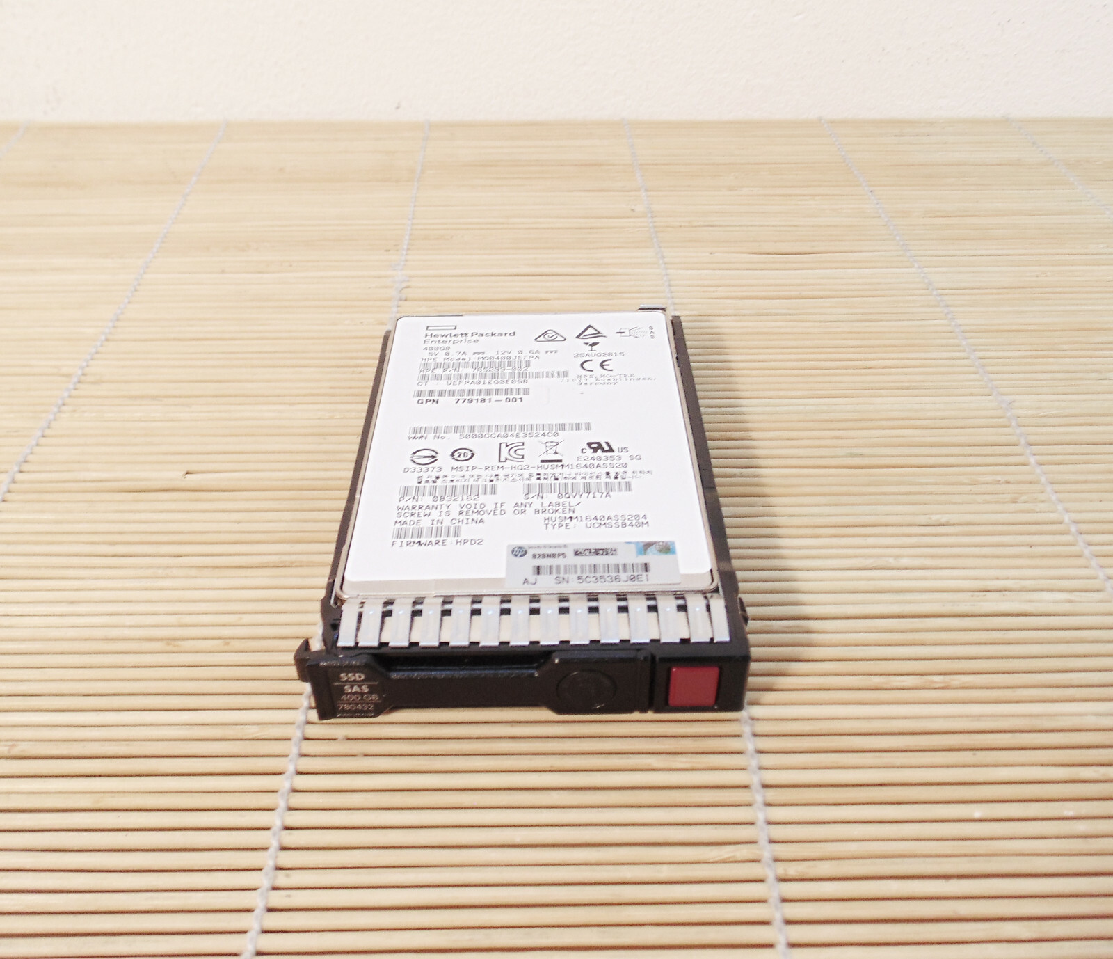 HP 780432-001 MO0400JEFPA 400GB 12G SAS ME 2.5in EM SC SSD 765289-002 