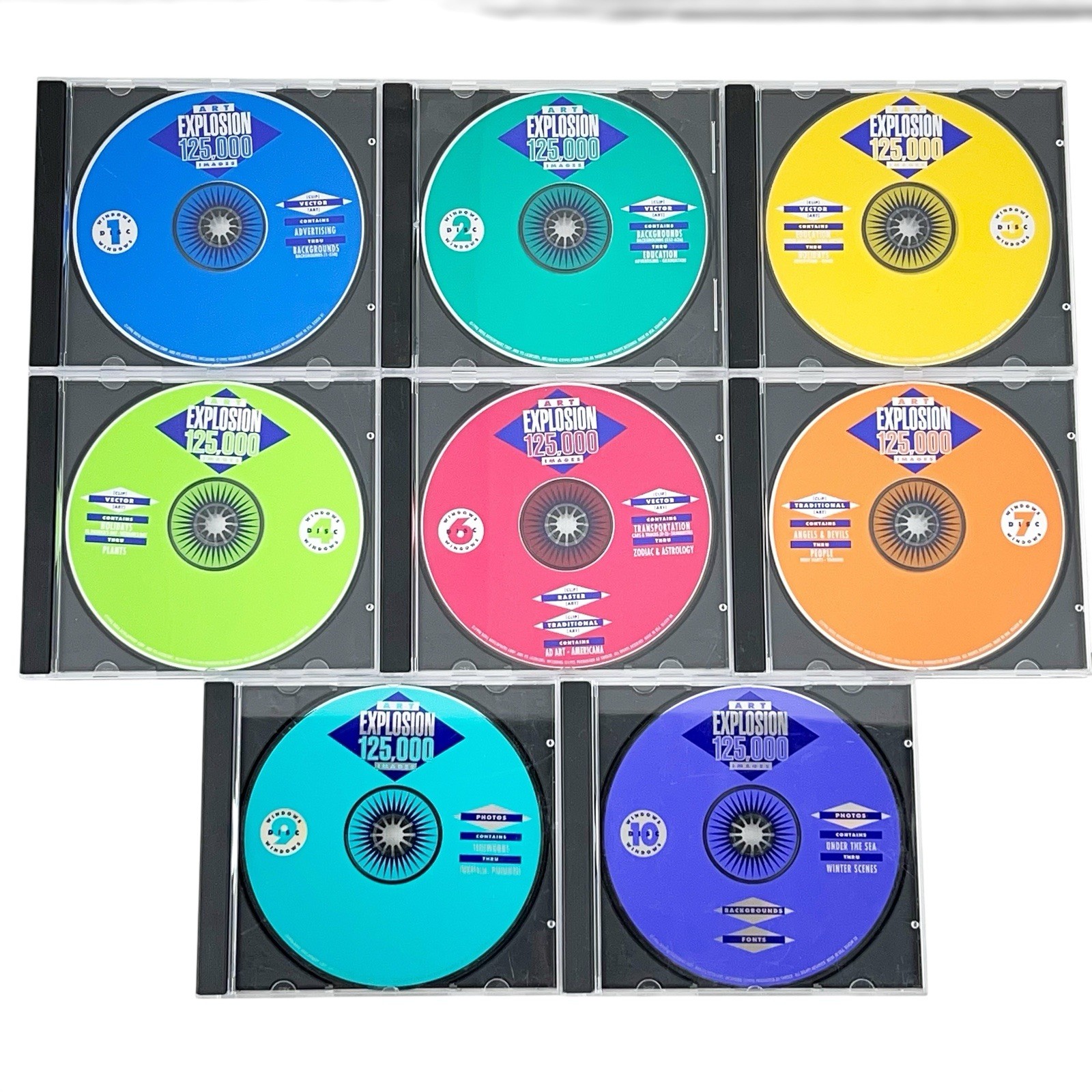 VTG 1996 Nova Art Explosion 125,000 Images 8 Of 10 Discs