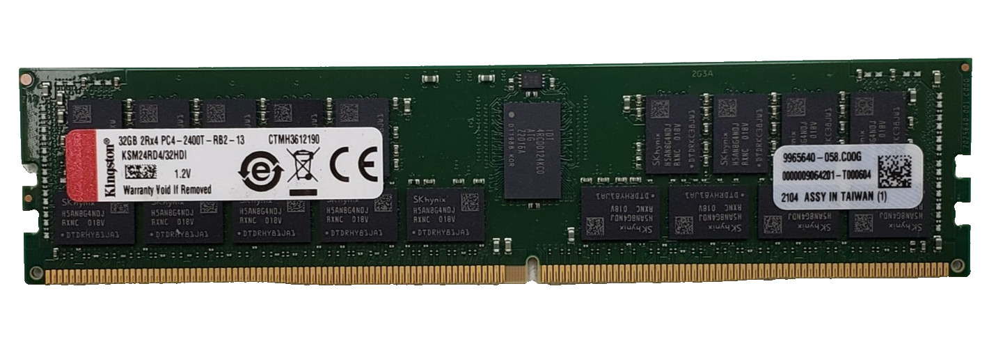 Kingston 32GB PC4-19200R 2Rx4 DDR4-2400 ECC RDIMM Server RAM KSM24RD4/32HDI.