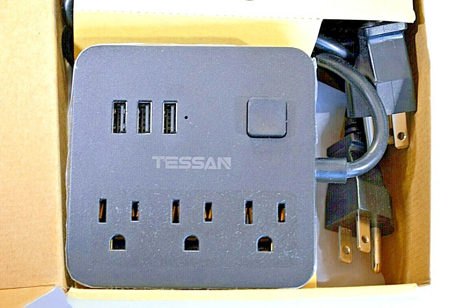 Tessan Power Strip with USB Charger 2-Pack TPM01-US 3 Outlets 3 USB Ports