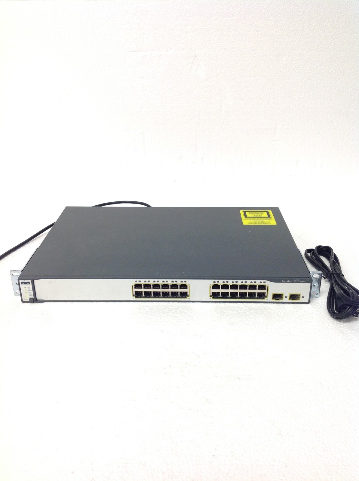 Cisco Catalyst 3750 Series WS-C3750-24TS-S Ethernet Switch w/ Rack Ears, WORKING