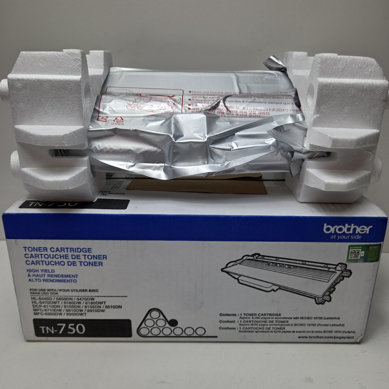 NEW GENUINE - BROTHER TN-750 HIGH-YIELD BLACK TONER - SEALED BAG