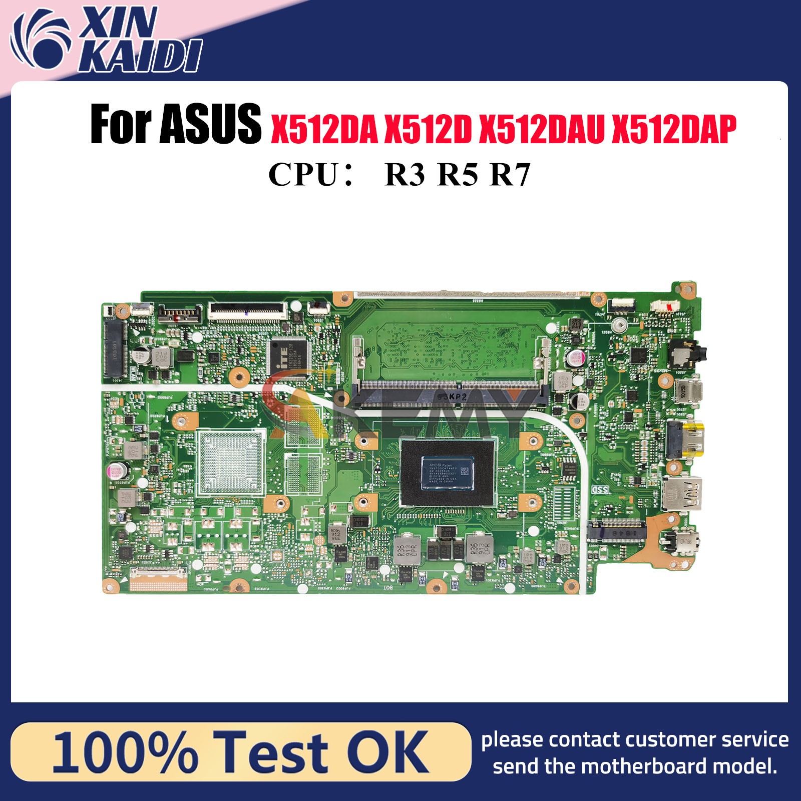 X512DA Motherboard For ASUS M512D F512D M5050D V5000d 30pin Mainboard W/CPU