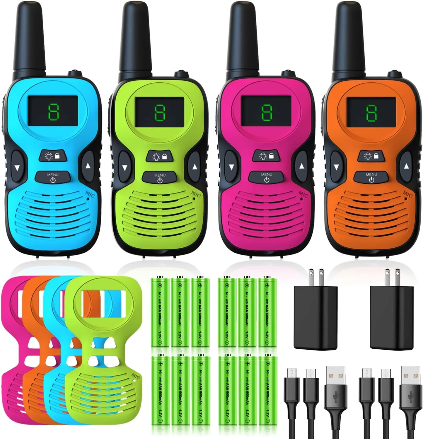 Walkie Talkies for Kids - Rechargeable 4 Pack: Walky Talky for Kids with Charger