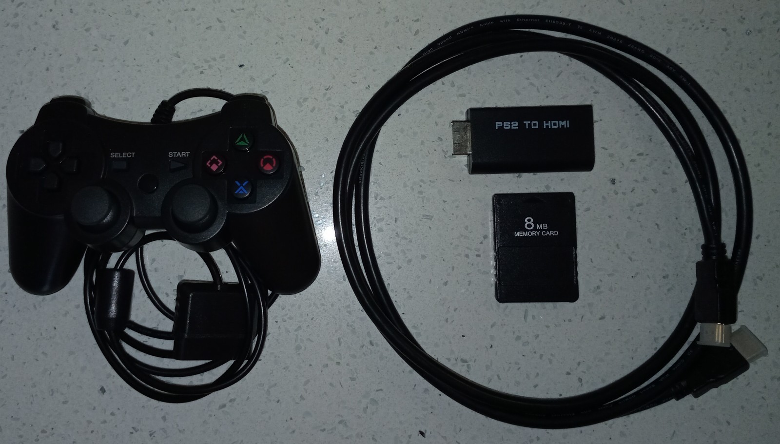 Playstation 2 lot, new controller, new memory card, new PS2 to HDMI Adapter