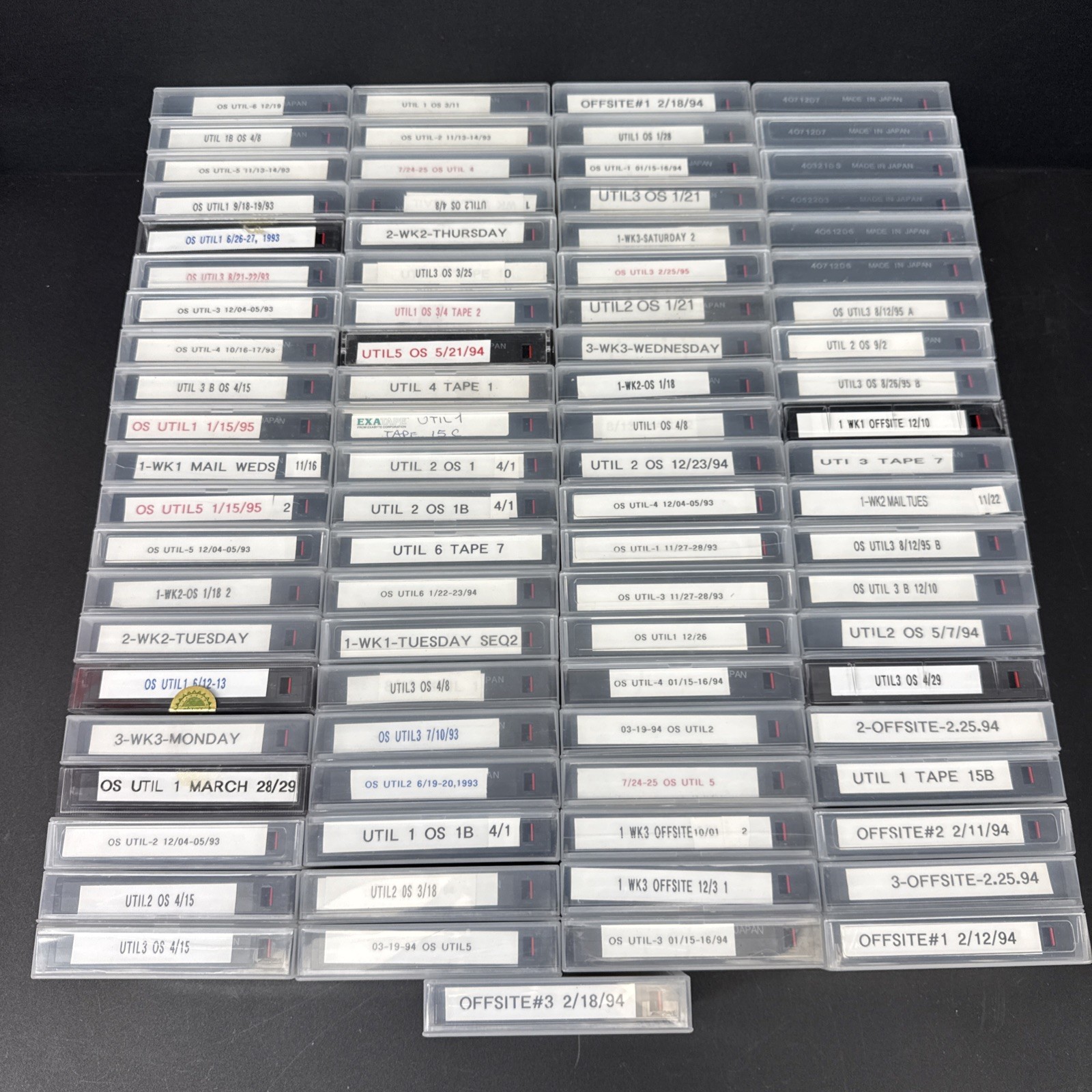 Lot of 85 Exabyte EXATAPE 8mm Data Cartridges Vintage Used Untested Bulk, *1