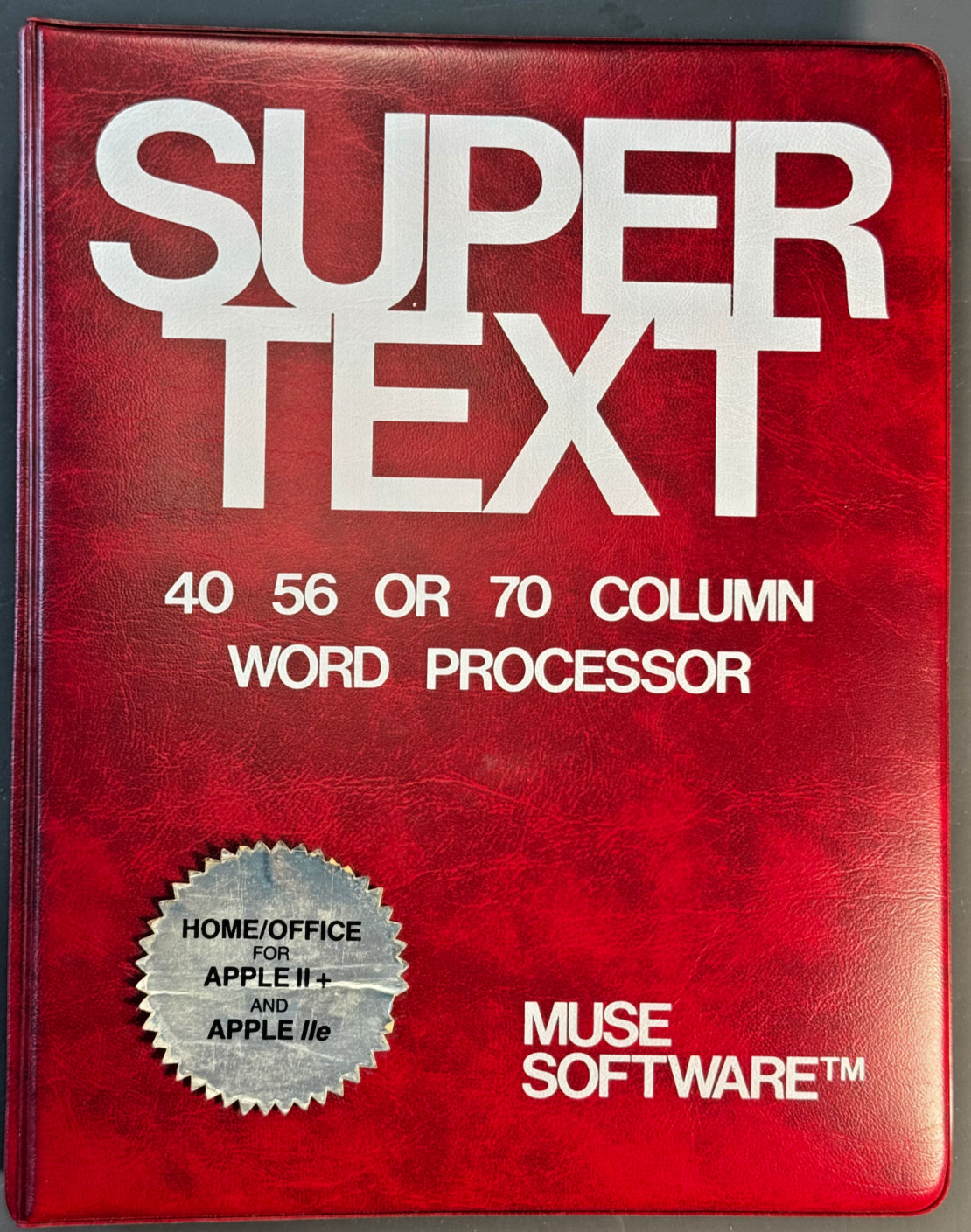 Muse Super-Text Home/Office Apple II+ IIe 40/56/70 Binder 2 Disk Untested