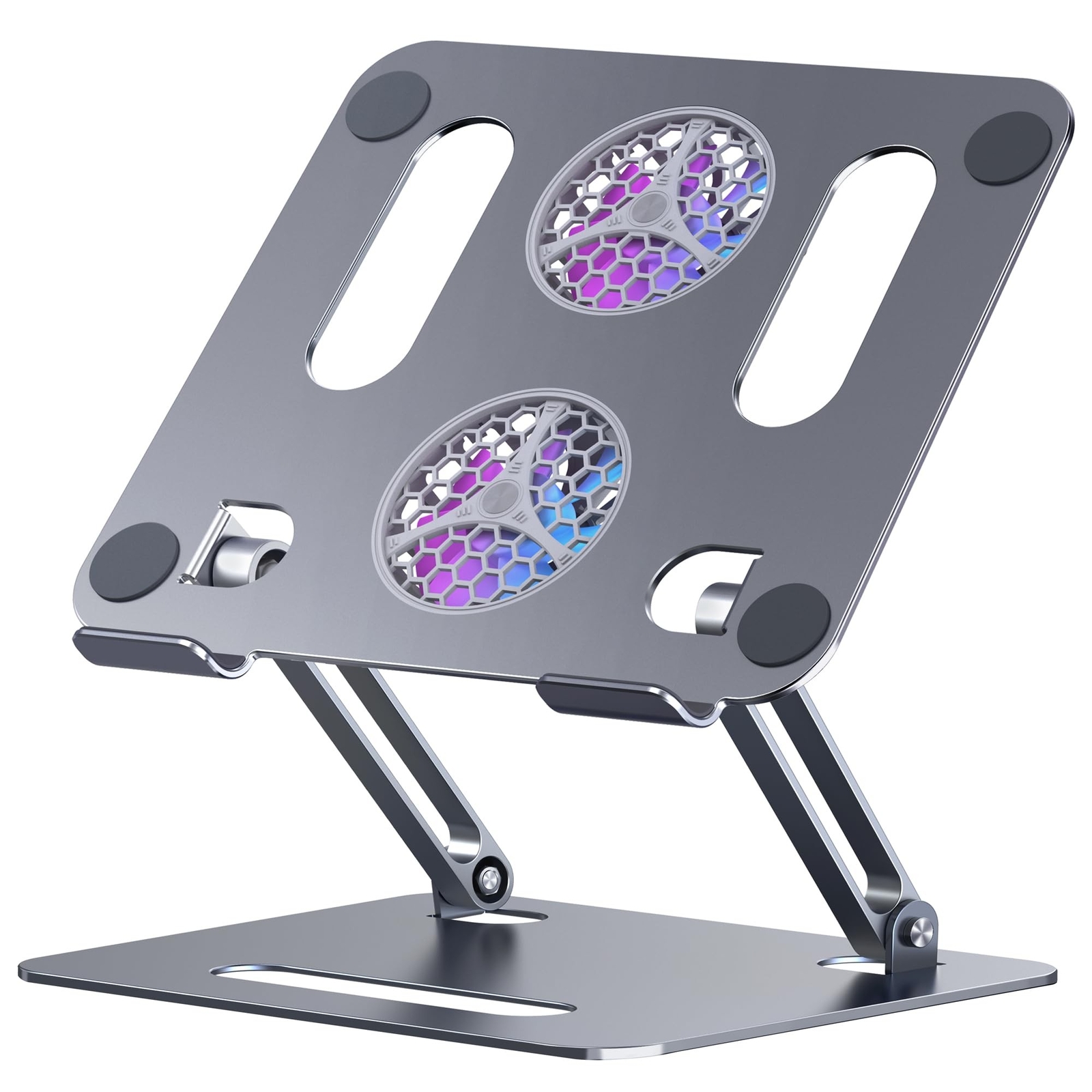 Aluminum Alloy Laptop Cooling Stand with 2 Quiet Fans & RGB Lightin... Fast Ship
