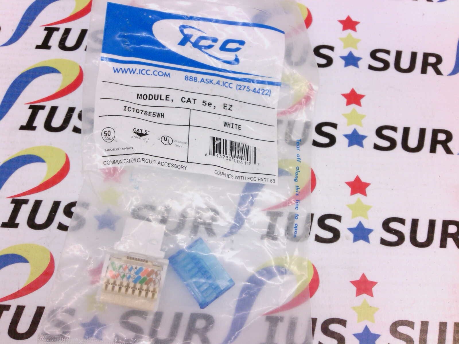 NSOP ICC IC1078E5WH - Cat5 Jack Outlet Punch Down 5E Category 5 WHITE