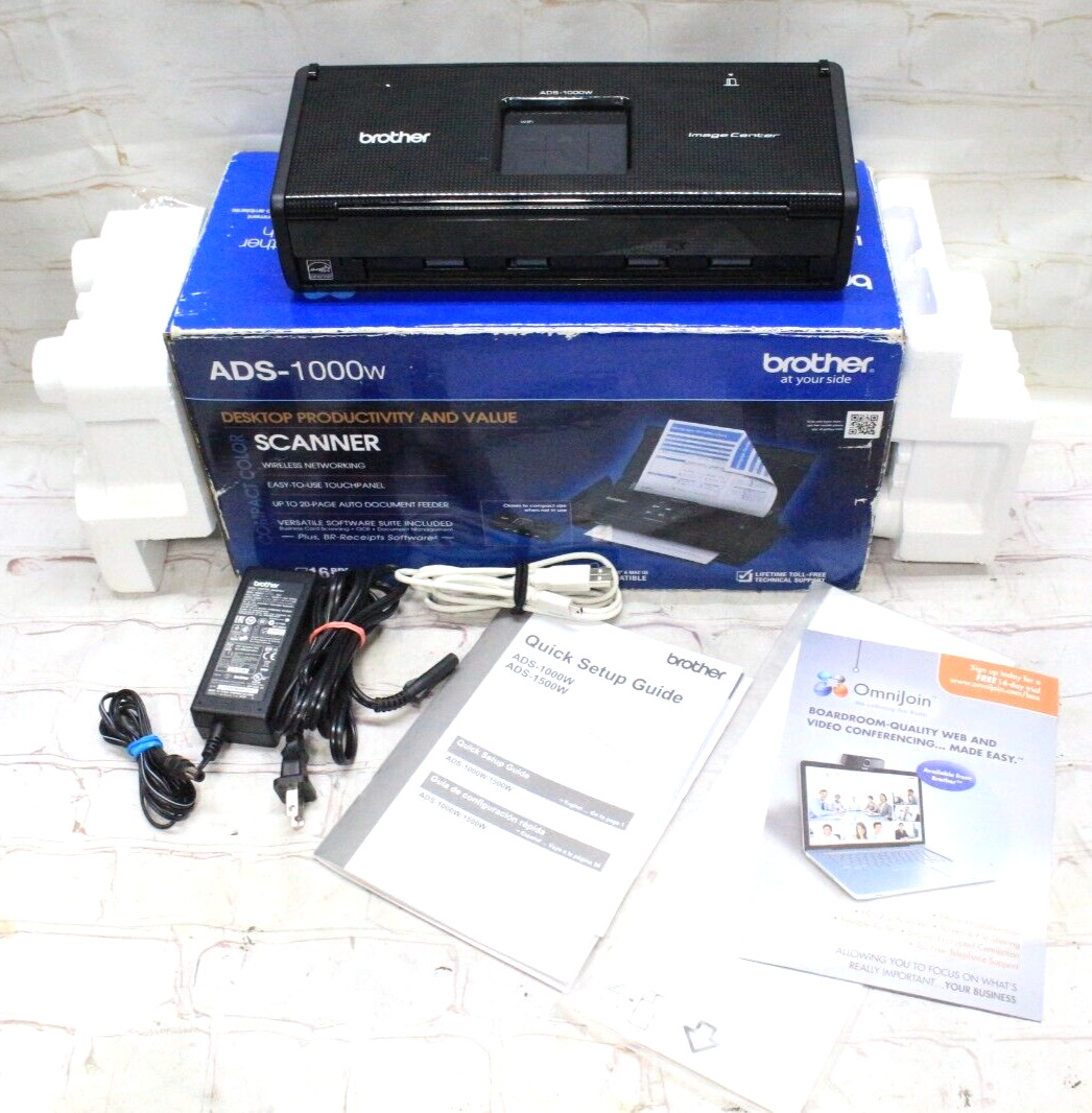 Brother ADS-1000W USB Wireless Color Duplex Compact Desktop Scanner