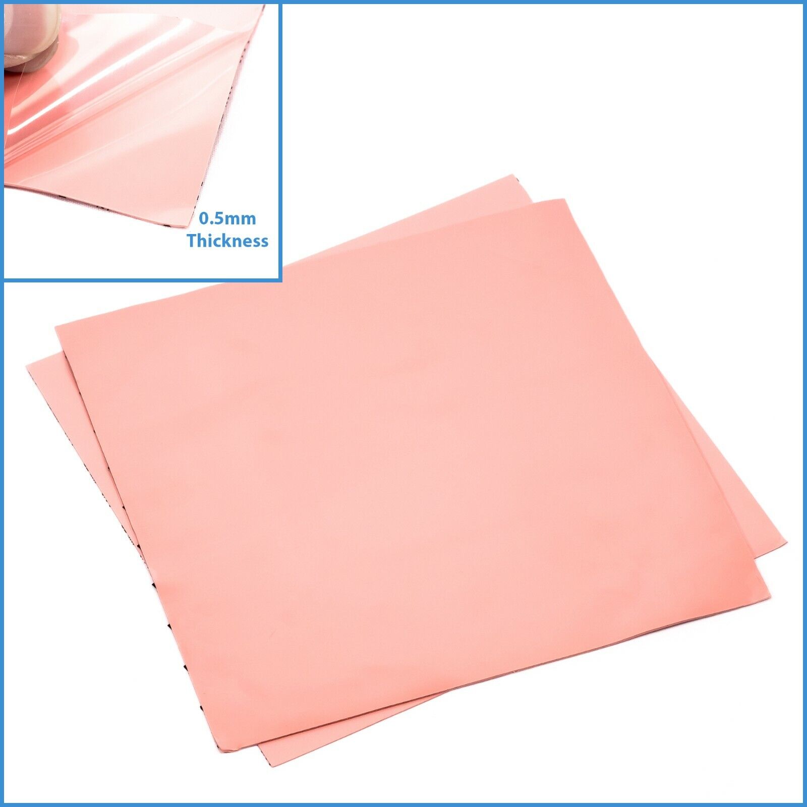 1pc Pink 200mm x 200x 0.5mm Silicone Thermal Pad Sheet CPU Memory Board Heatsink