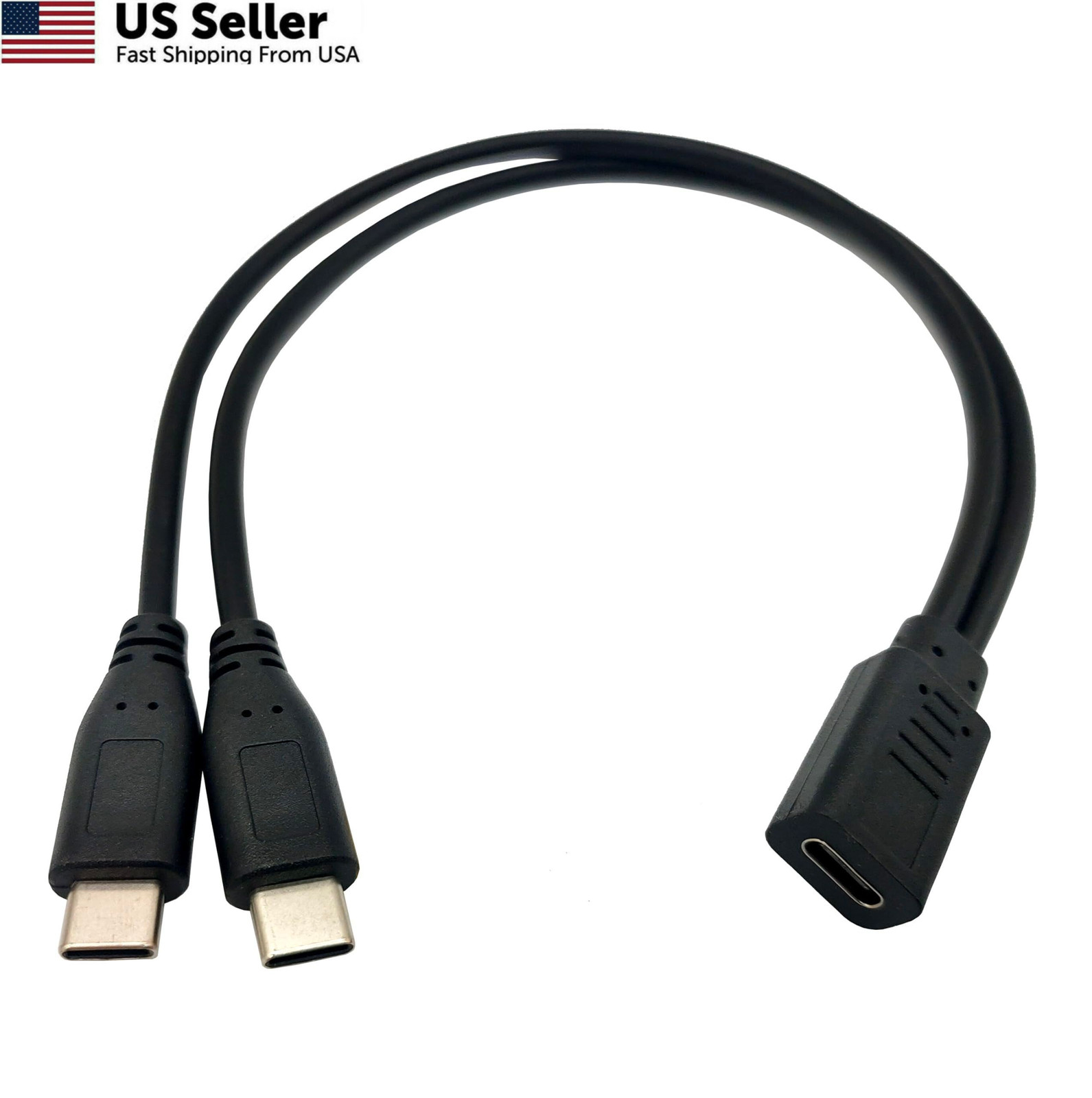 Qaoquda USB C Splitter Charge Cable,1 Feet Type C female to 2*Type C male