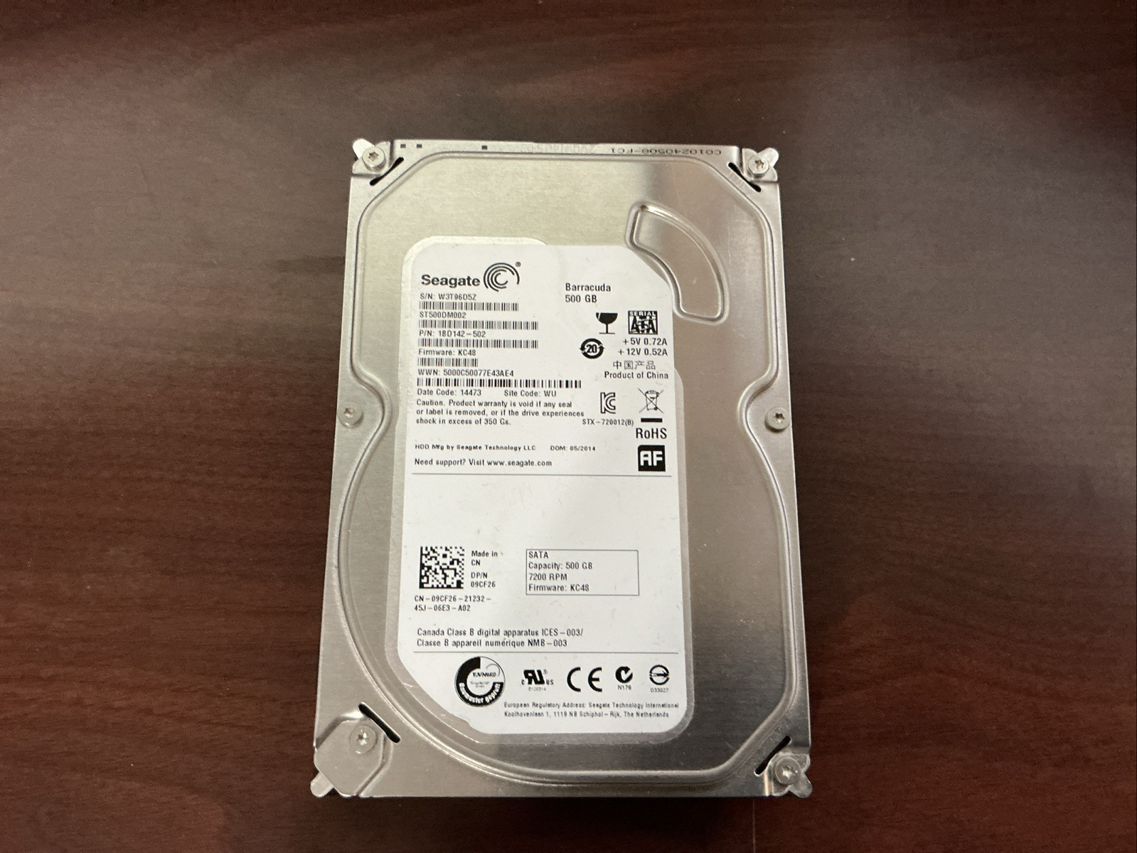 Seagate ST500DM002 1BD142-500 FW:KC48 500gb 3.5"  HDD